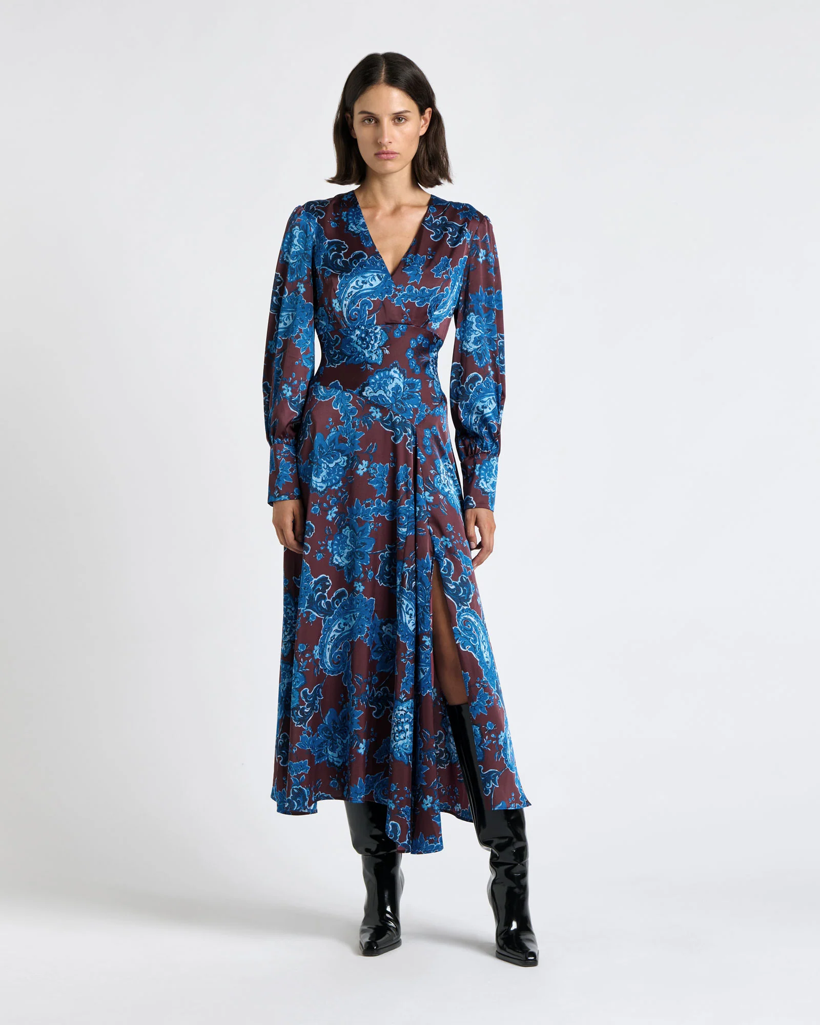 Palatial Paisley Long Sleeve Midi Dress