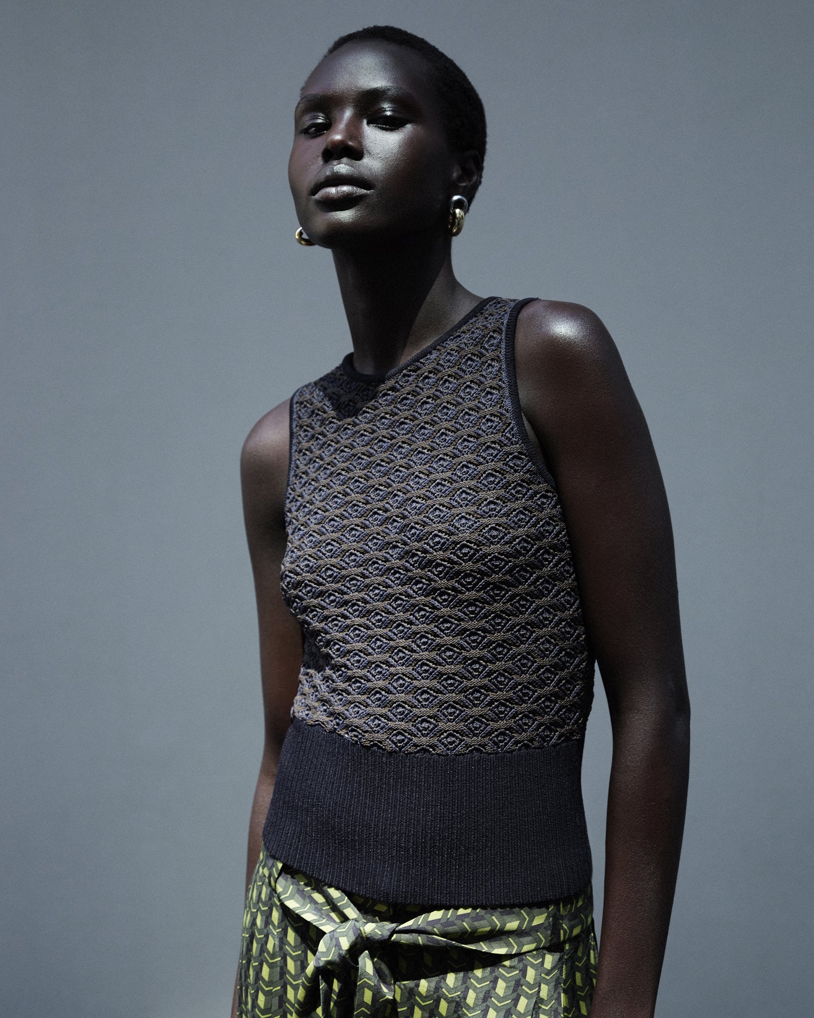 Diamond Pattern Knit Tank