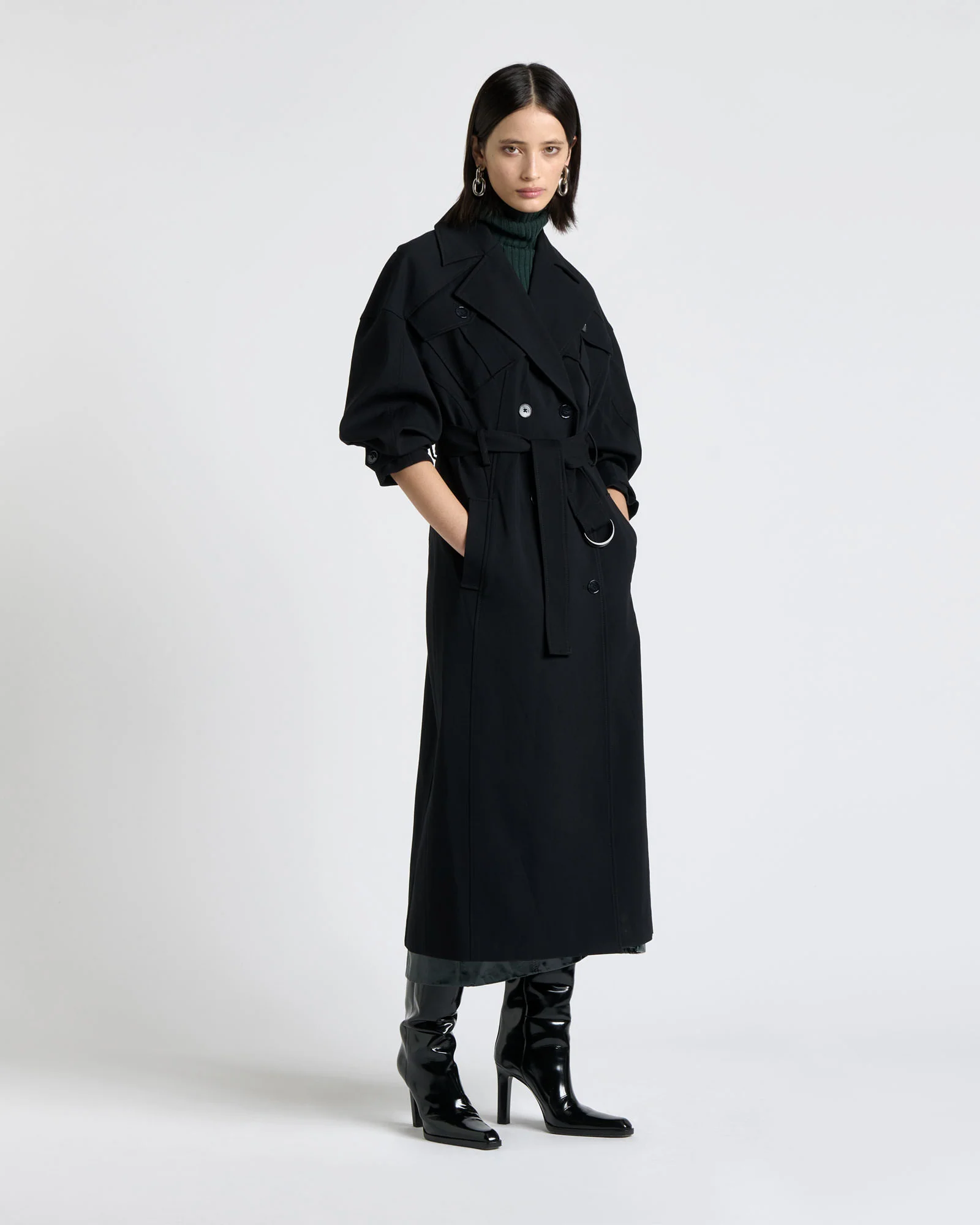 Viscose Twill Cocoon Trench