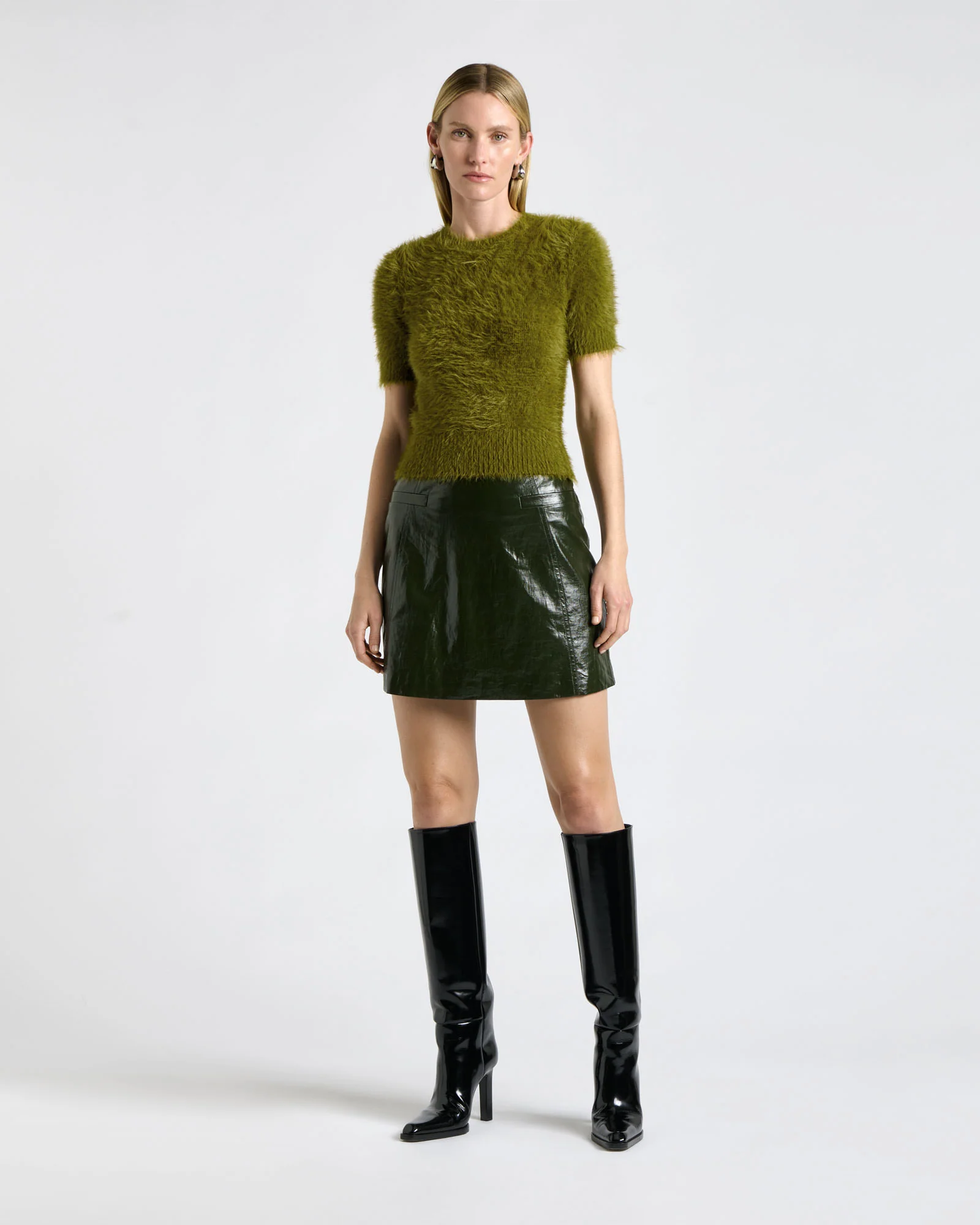 Fluffy Short Sleeve Knit