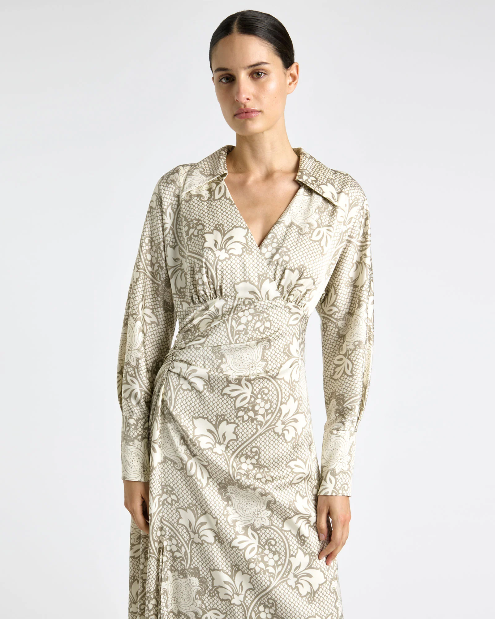 Lattice Chintz Floral Midi Dress