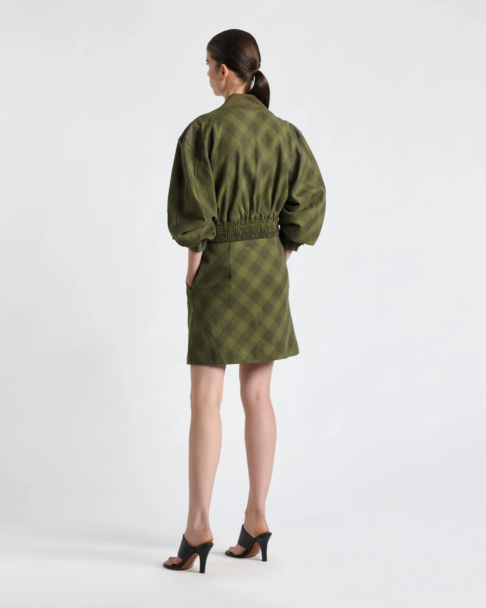 European Cotton Check Mini Skirt