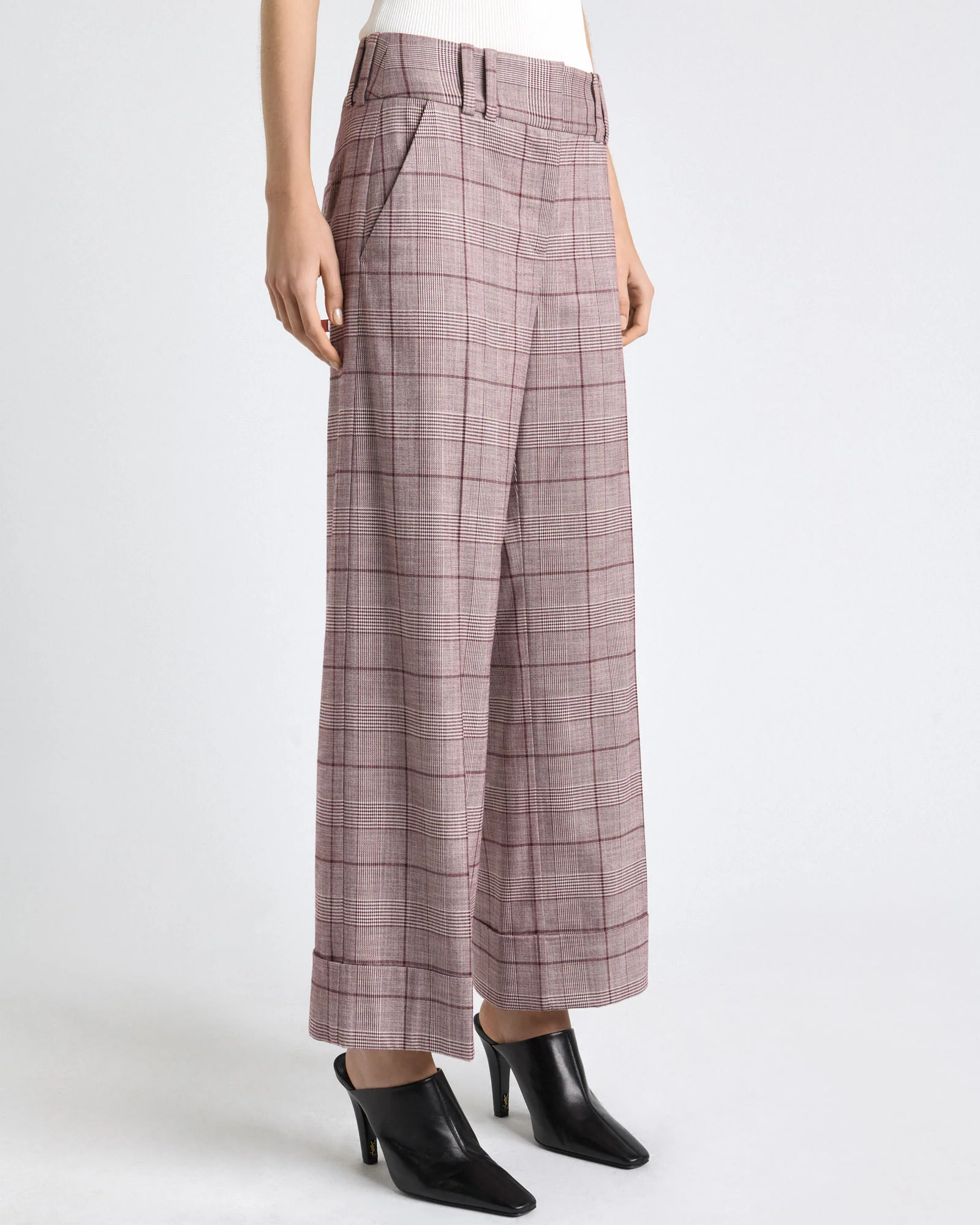 Prince of Wales Check Cropped Flared Pant