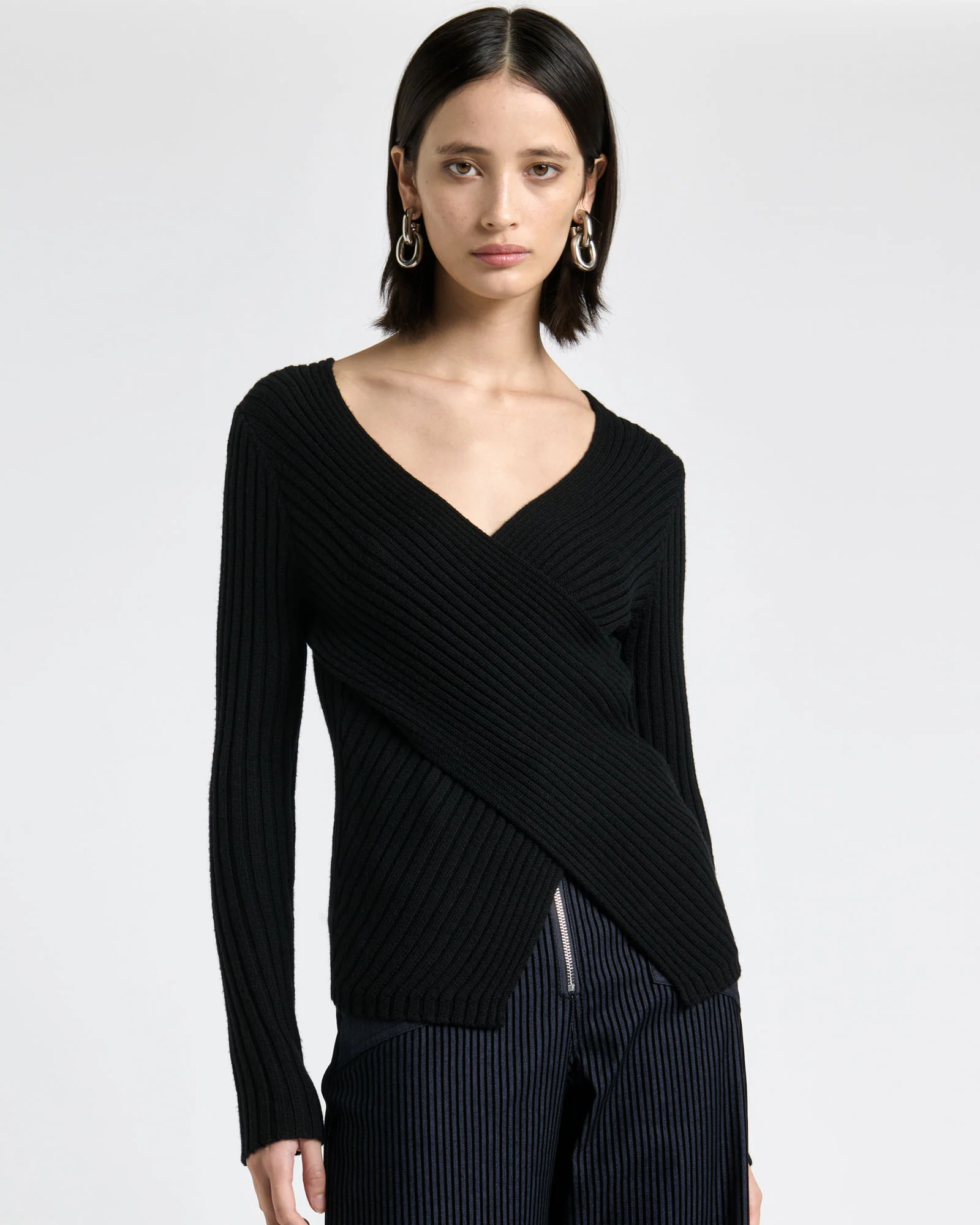 Wrap Front Merino Knit