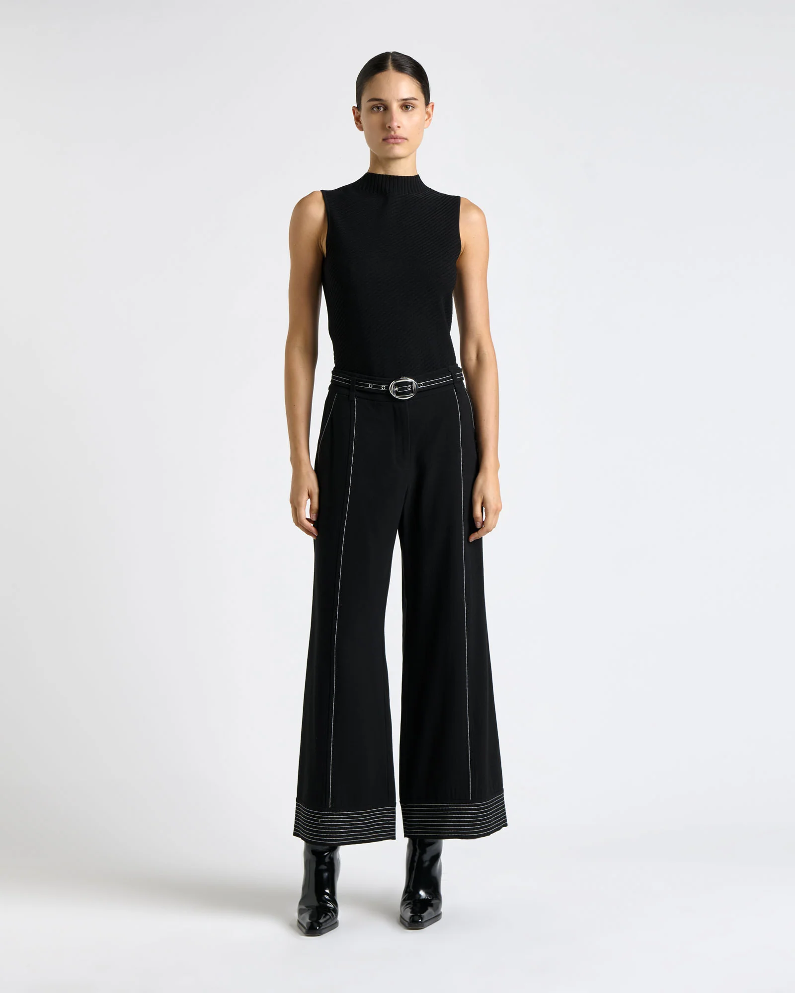 Diagonal Ribbed Knit Tank