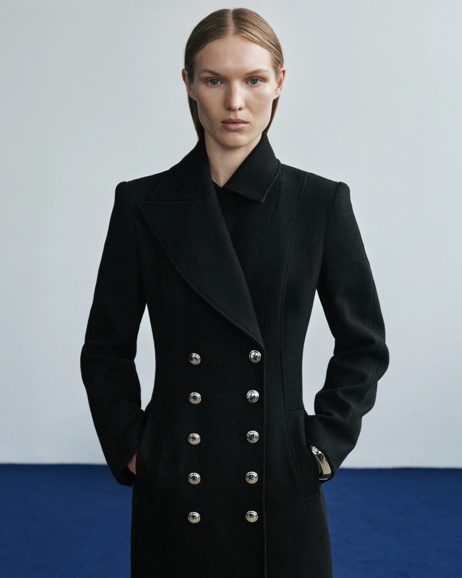 Italian Wool Military Hourglass Coat