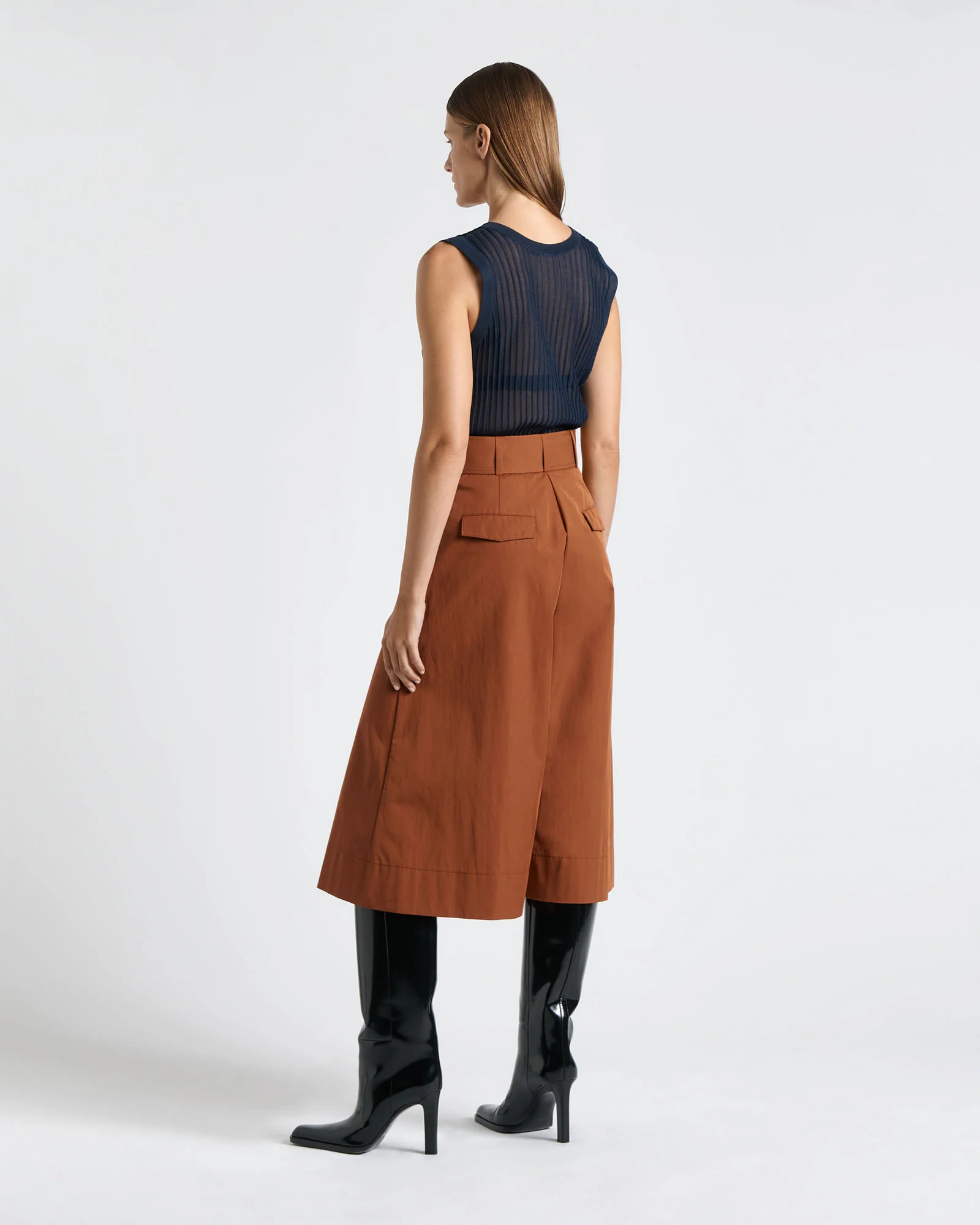 Caramel Cotton Twill Culottes