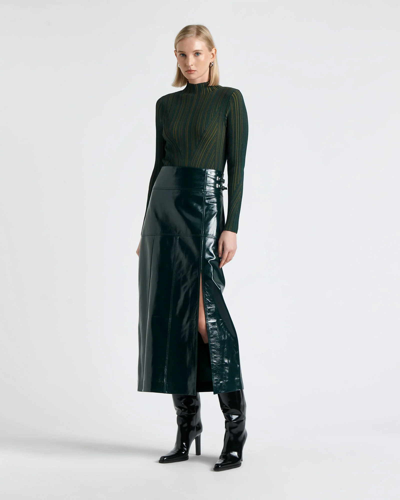 Two Tone Engineered Rib Knit