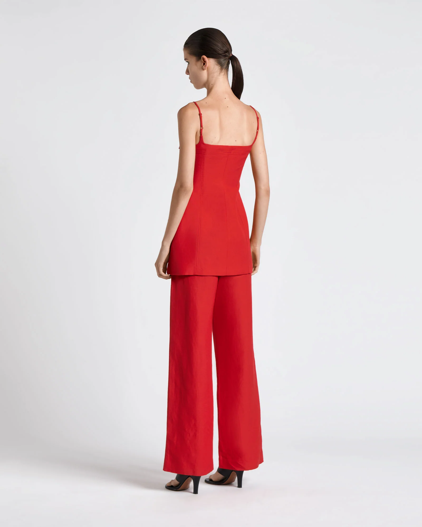 Chilli Linen Blend Longline Waistcoat