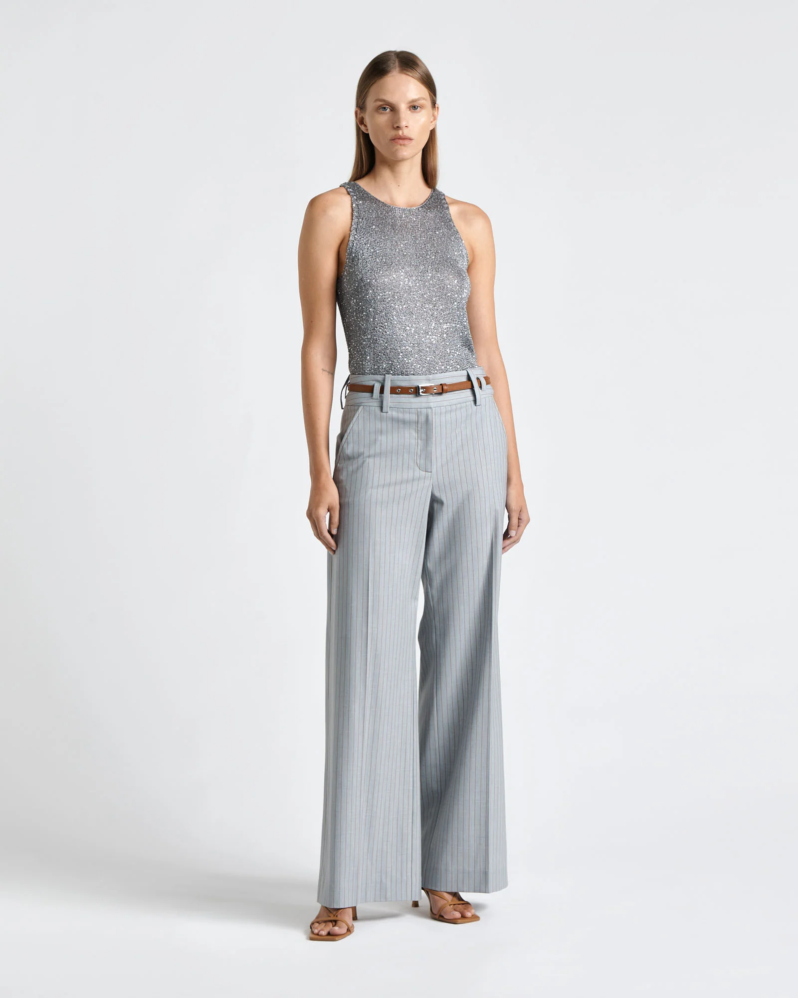 European Wool Pinstripe Pant