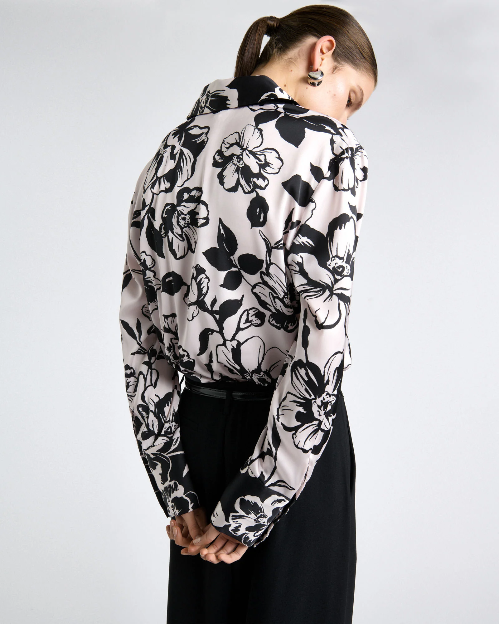 Floral Two Tone Spliced Shirt