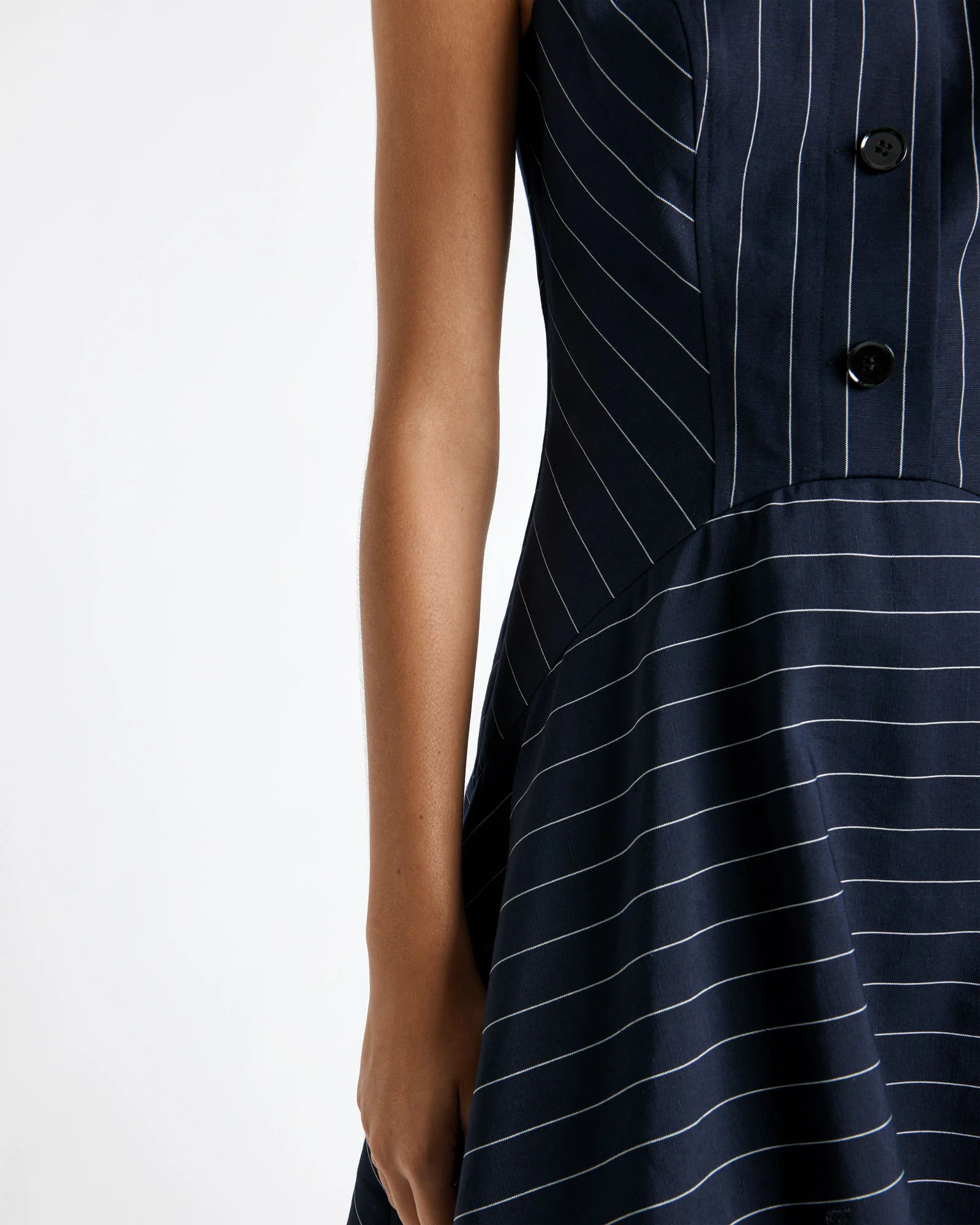 Pinstripe Dropped Waist Mini Dress
