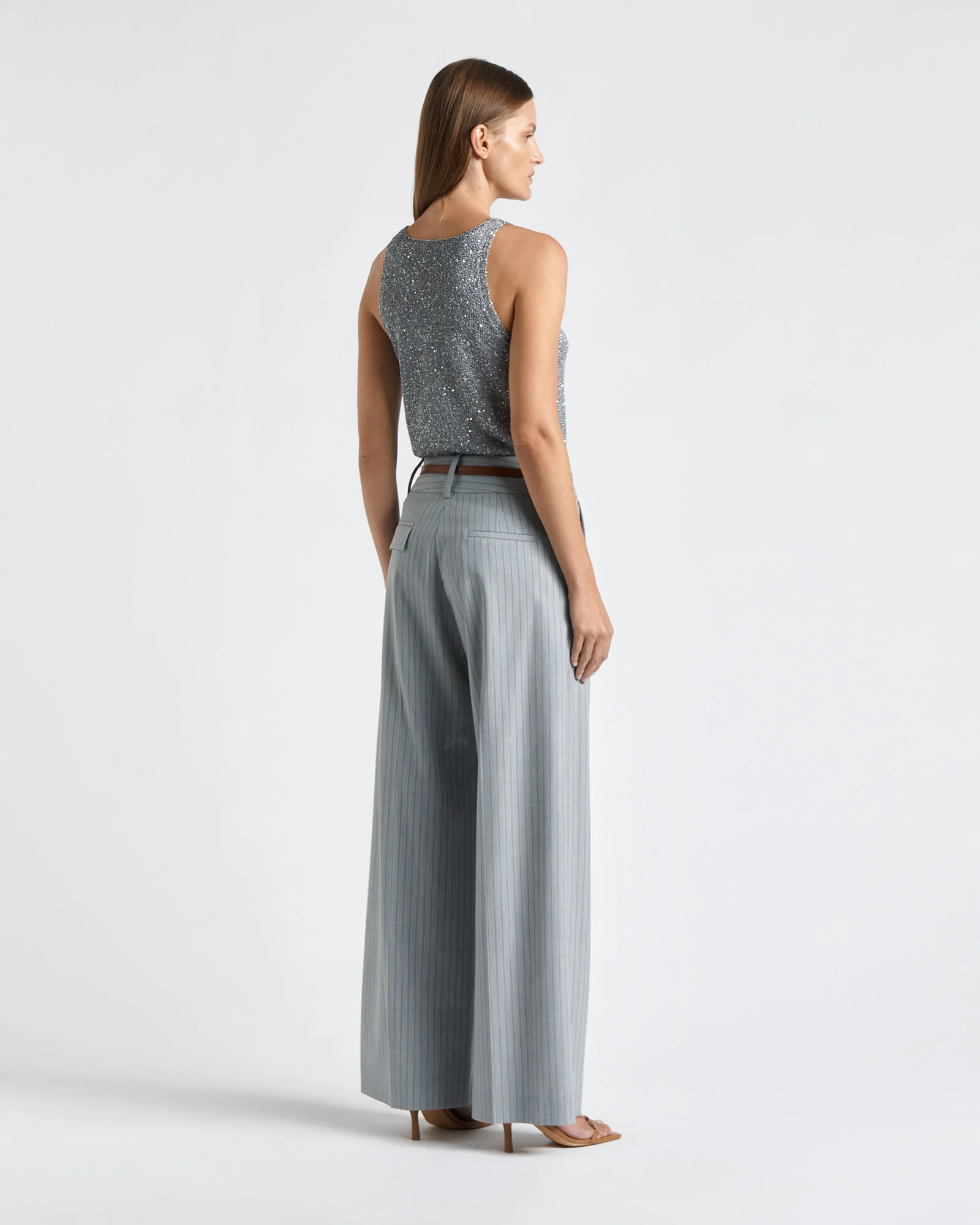 European Wool Pinstripe Pant