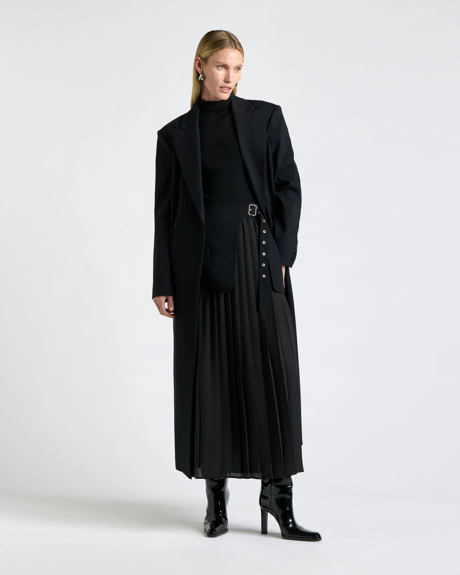 Viscose Twill Maxi Blazer