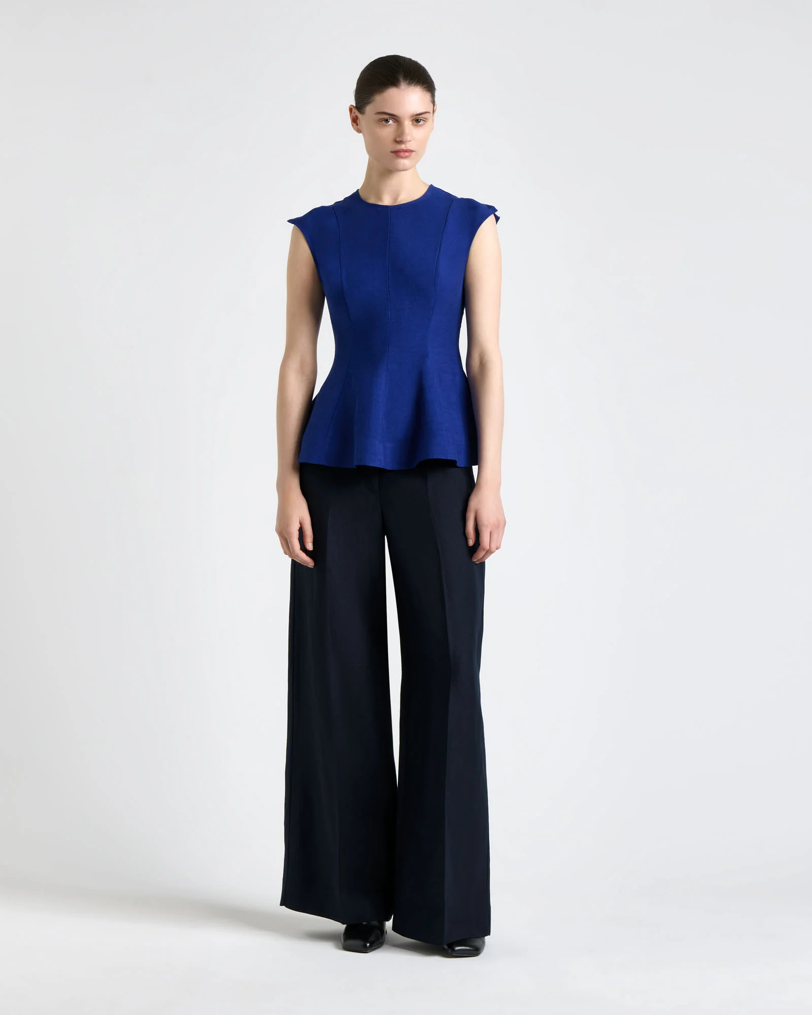 Sapphire Viscose Blend Peplum Top