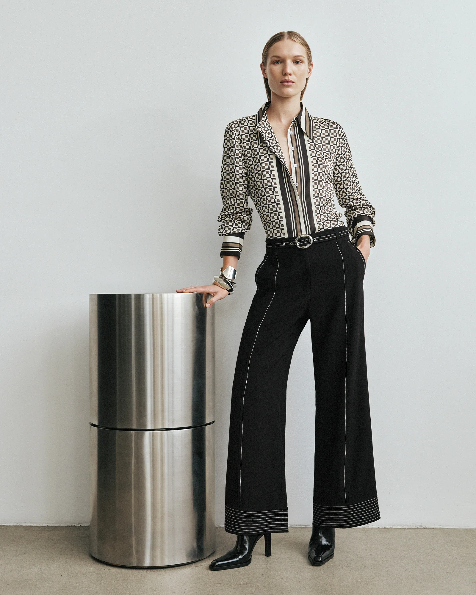 Monochrome Geo Long Sleeve Shirt