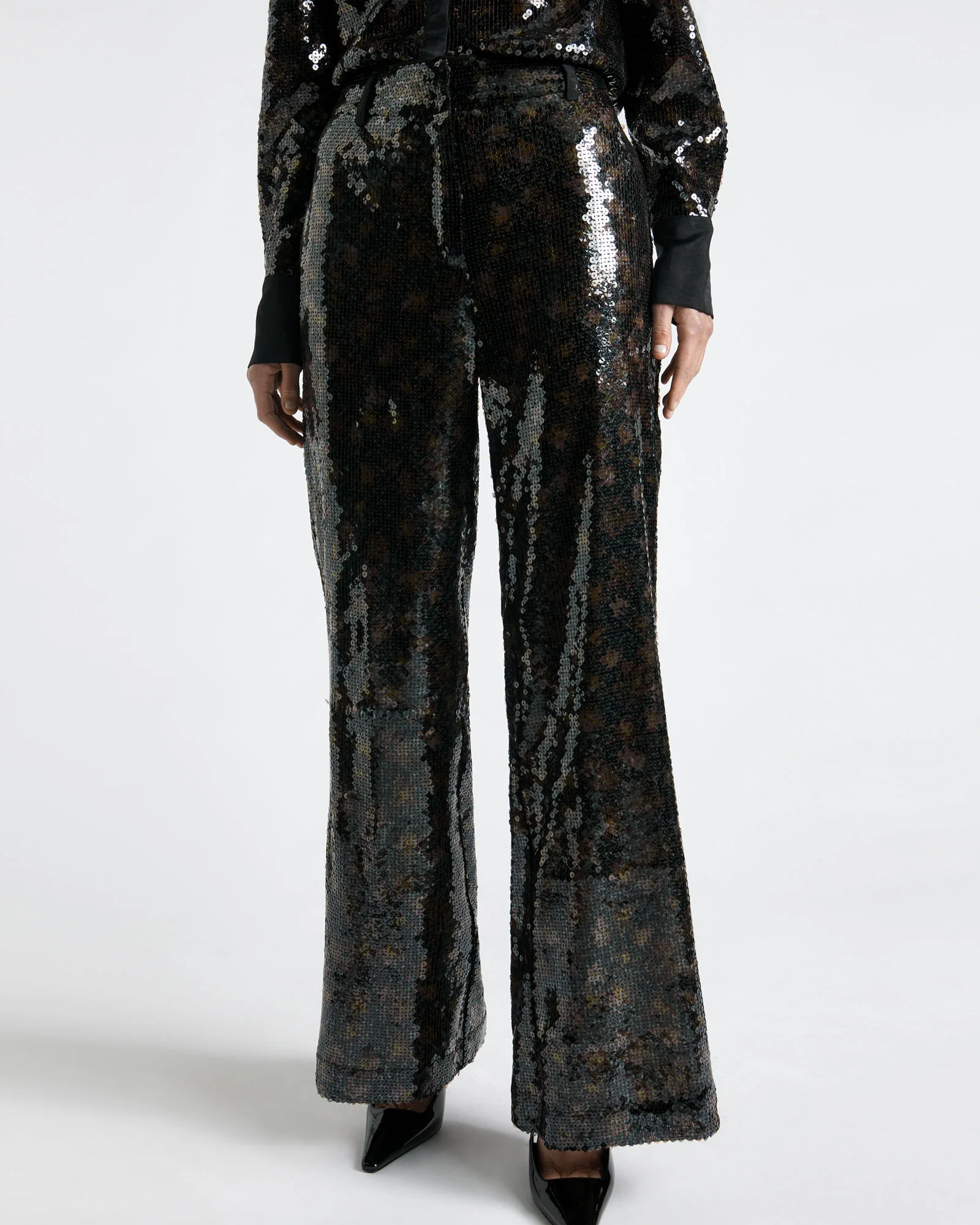 Floral Printed Sequin Pant