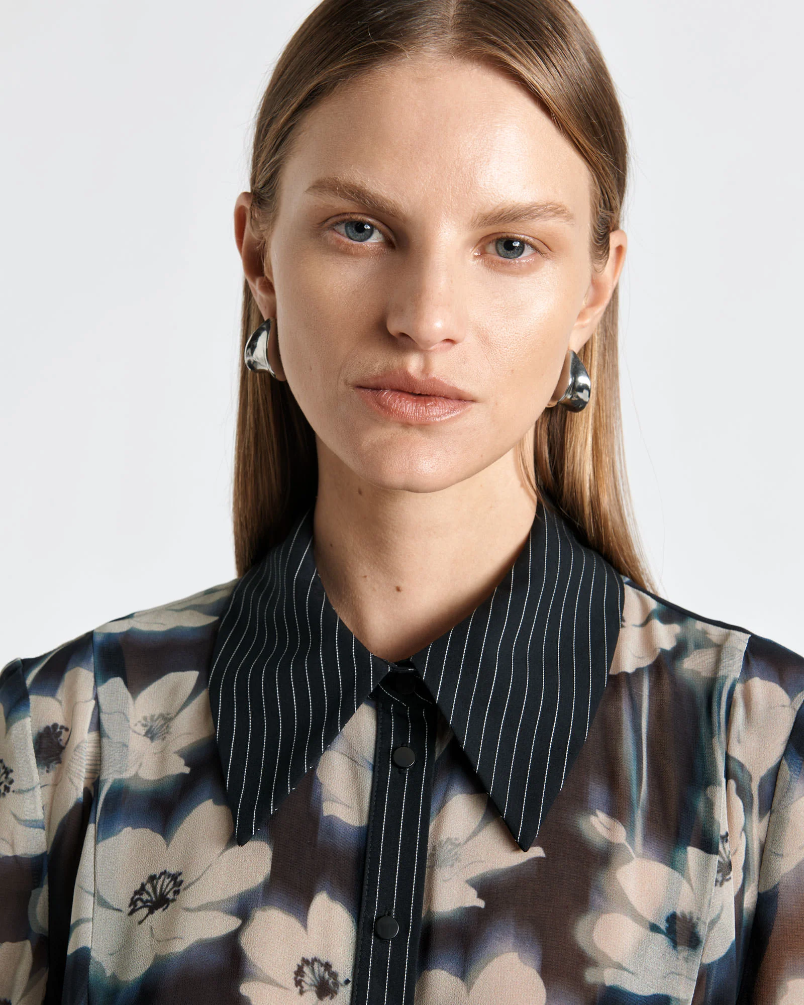 Falling Floral Shirt Dress