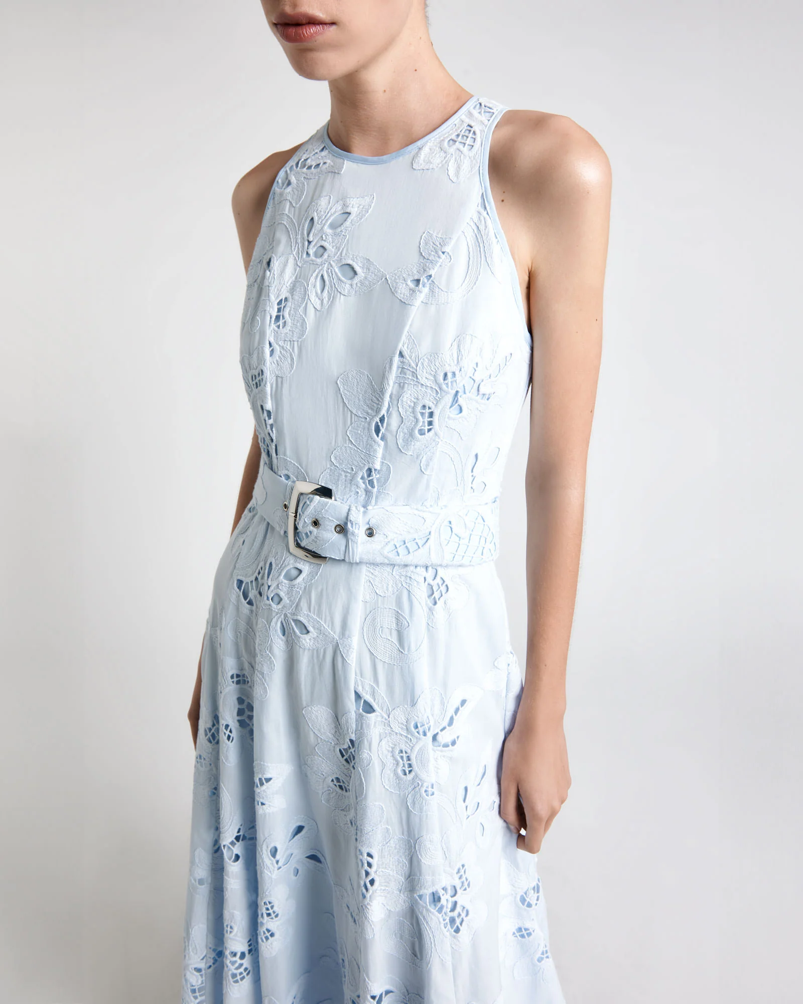 Cotton Embroidered Midi Dress