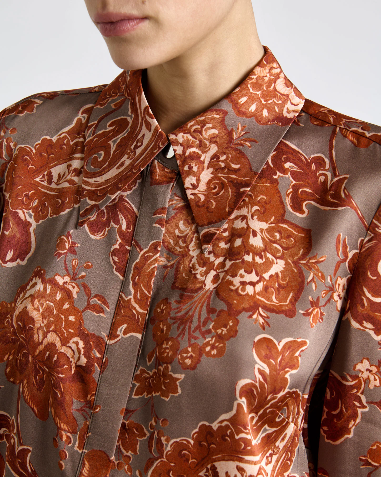 Rustic Bloom Satin Shirt