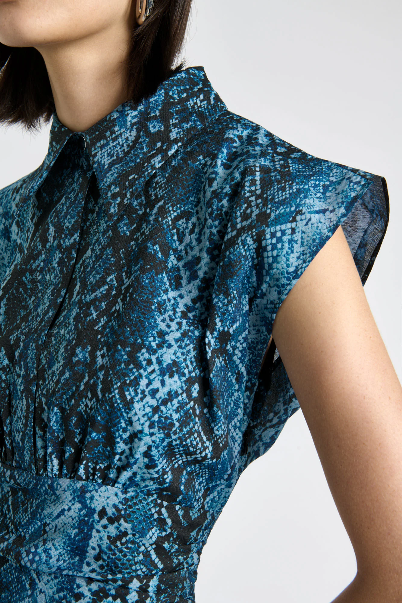 Indigo Python Midi Dress