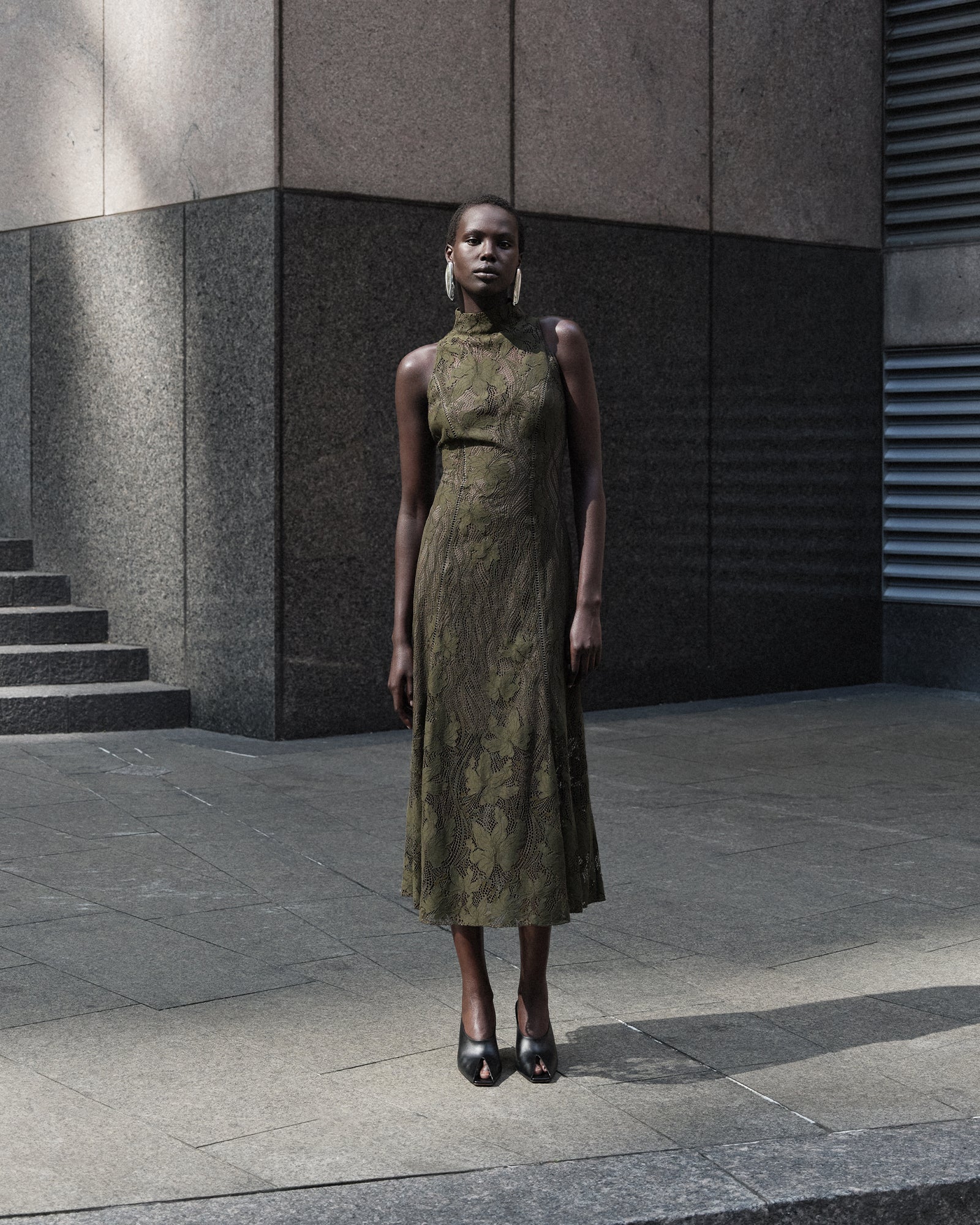 Chantilly Lace Halter Midi Dress