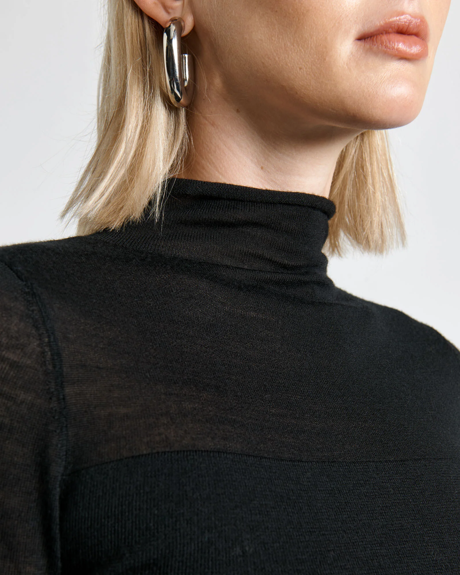 Solid and Sheer Merino Blend Knit