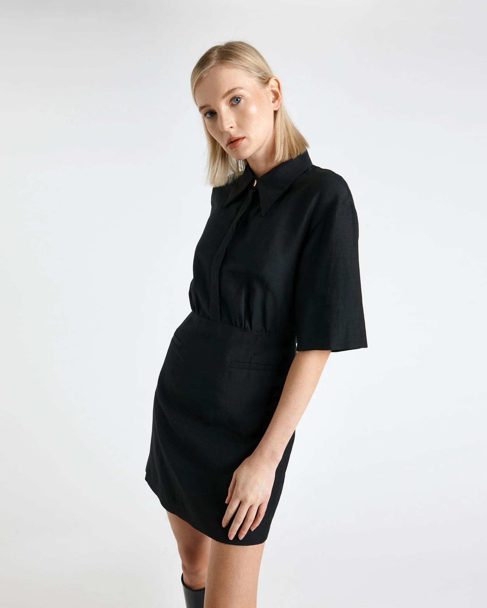 Viscose Linen Mini Dress