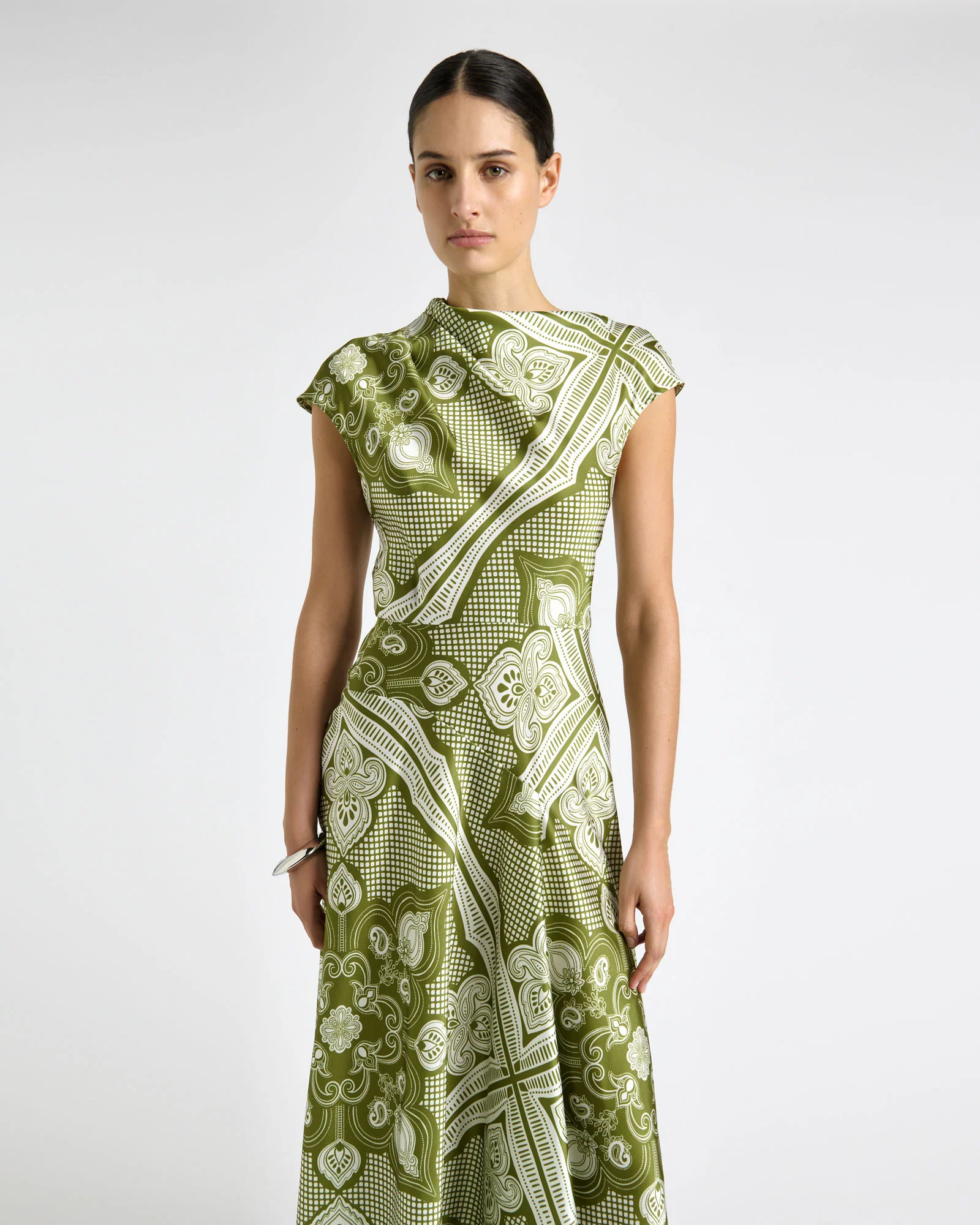 Chateau Asymmetric Midi Dress