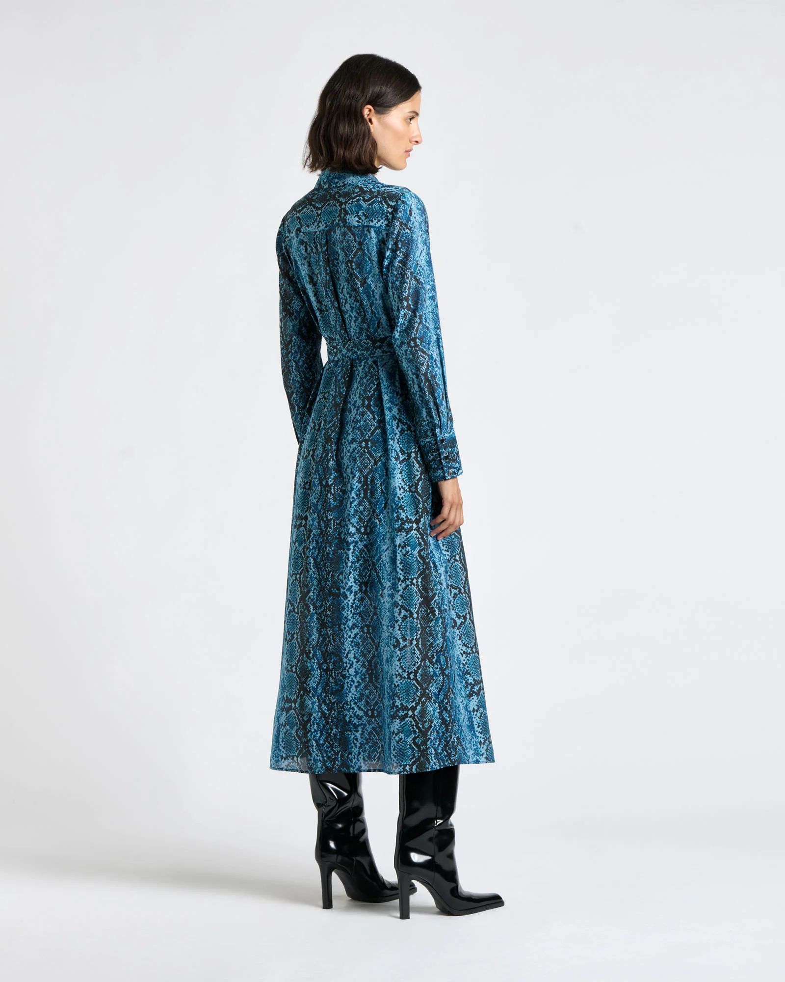 Indigo Python Shirt Dress
