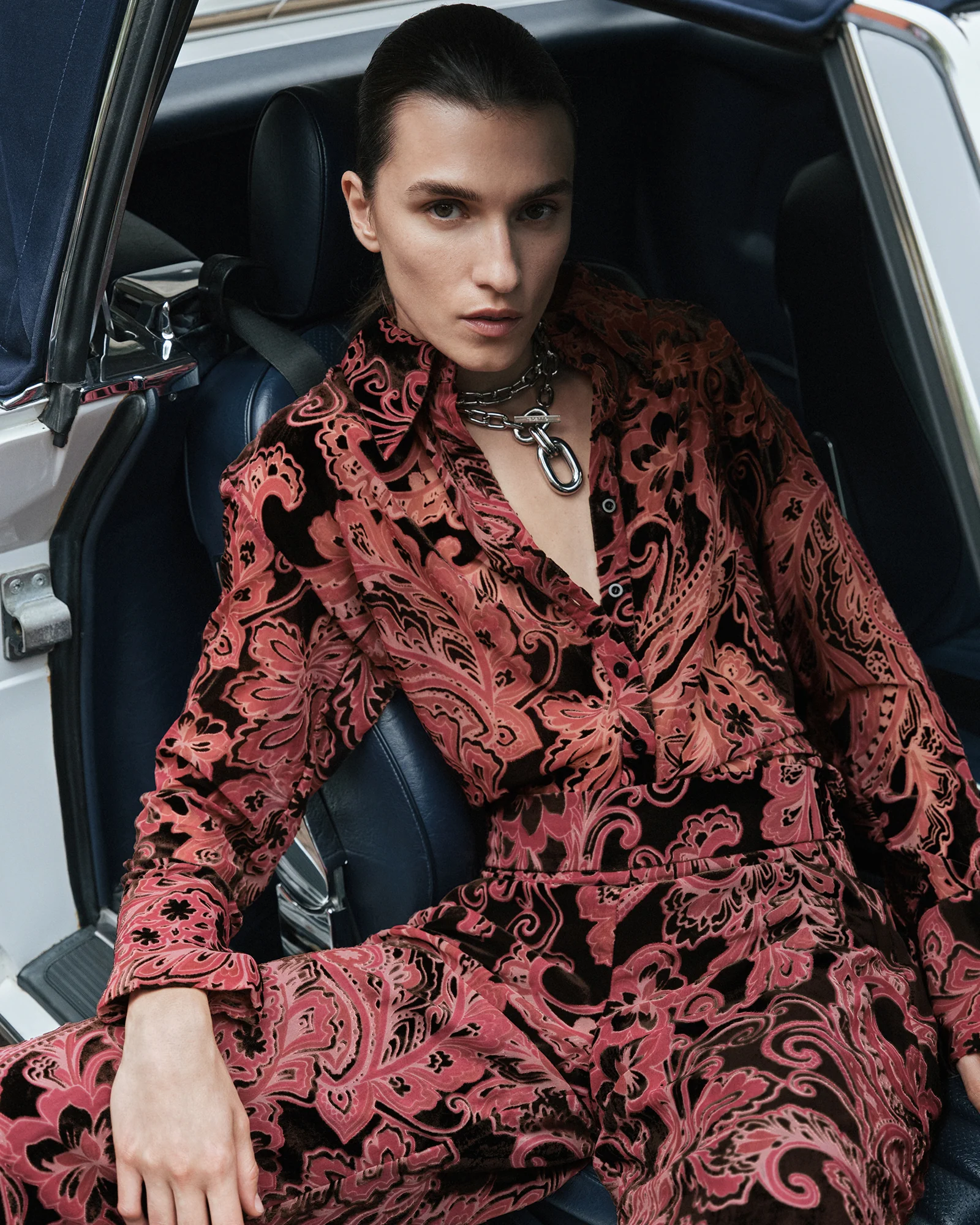 Velvet Paisley Burnout Shirt