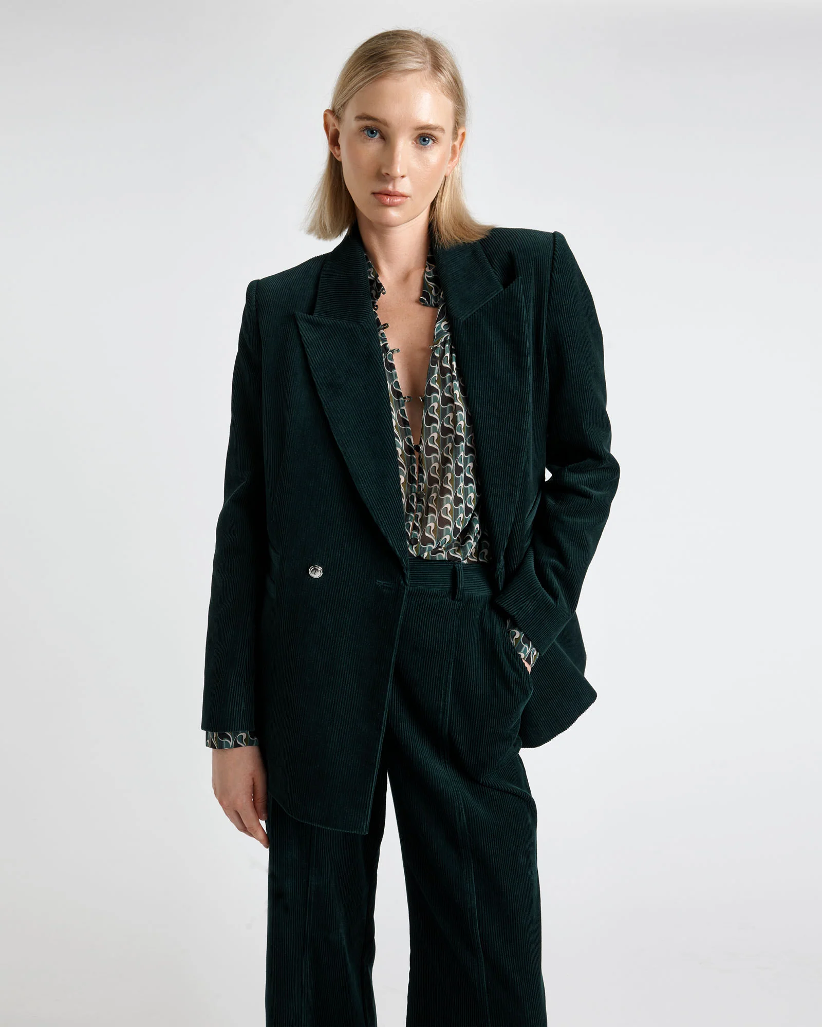 Pine Japanese Cotton Corduroy Blazer