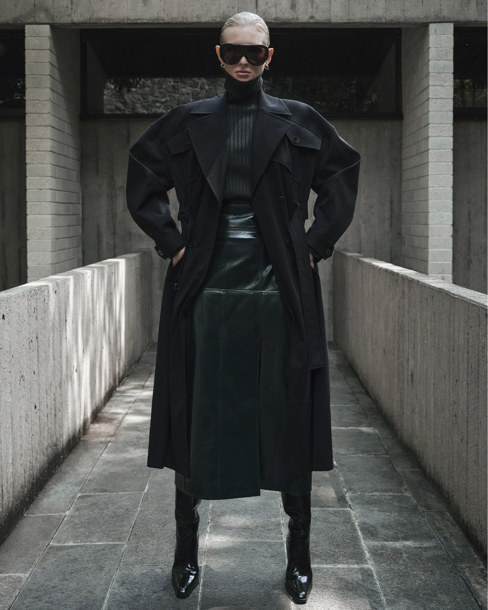 Viscose Twill Cocoon Trench