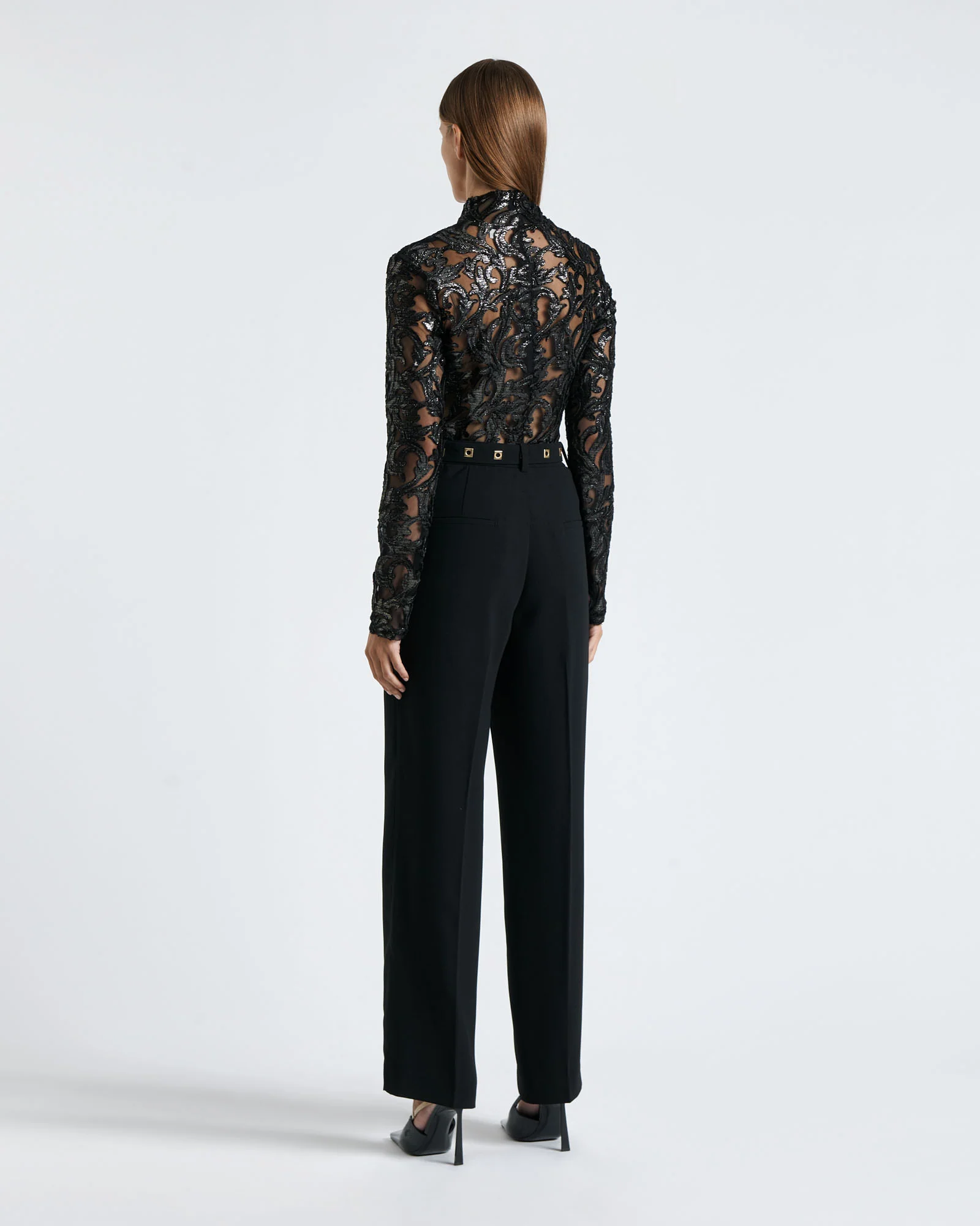 Tapestry Lurex Long Sleeve Top