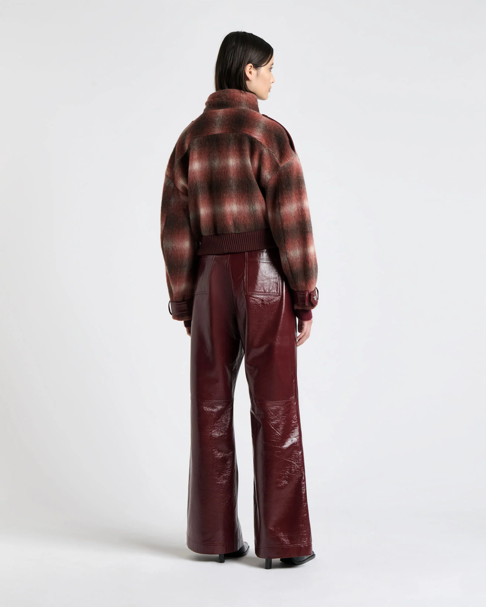 Italian Brushed Wool Checked Jacket