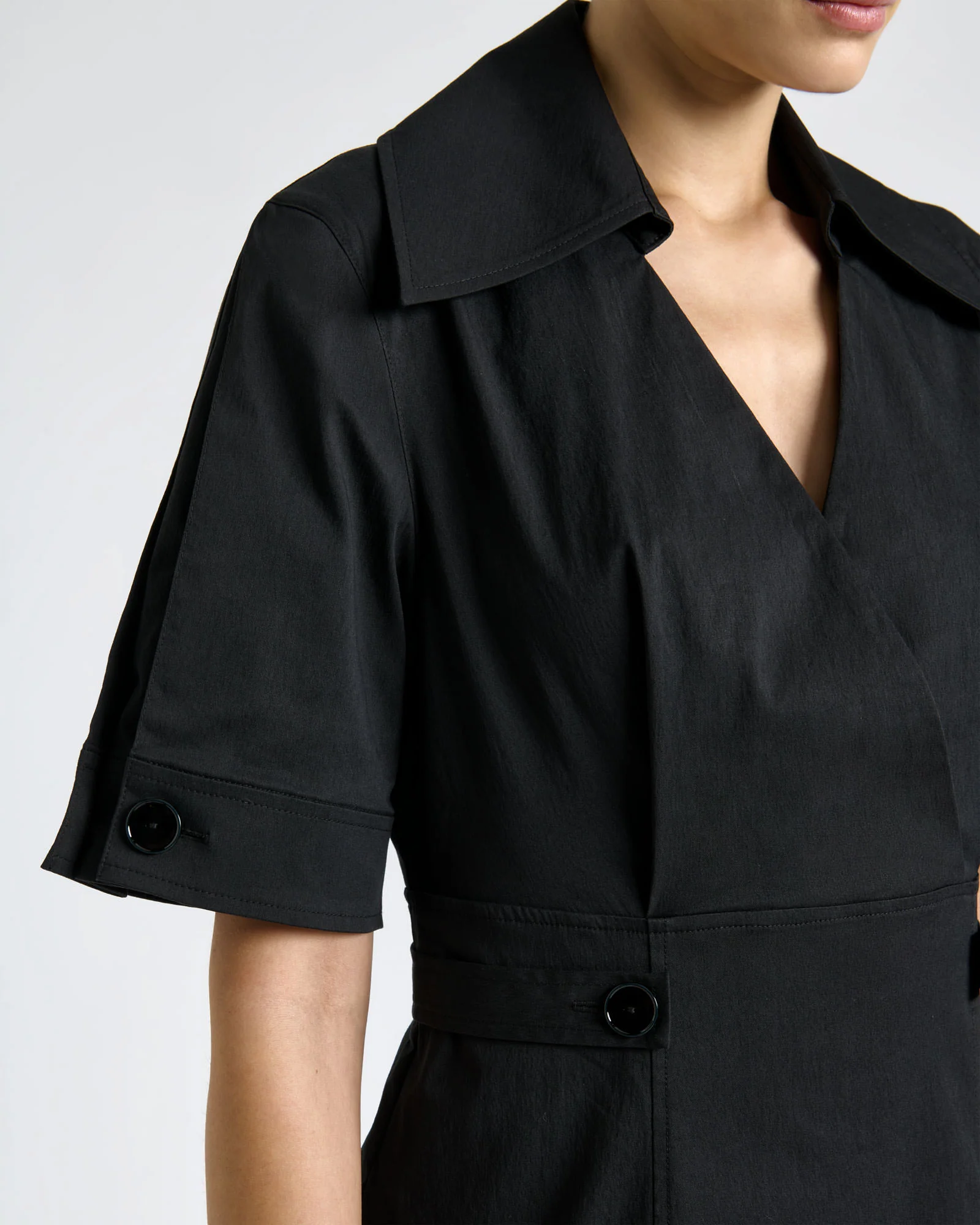 Good Earth Cotton Button Detail Mini Dress