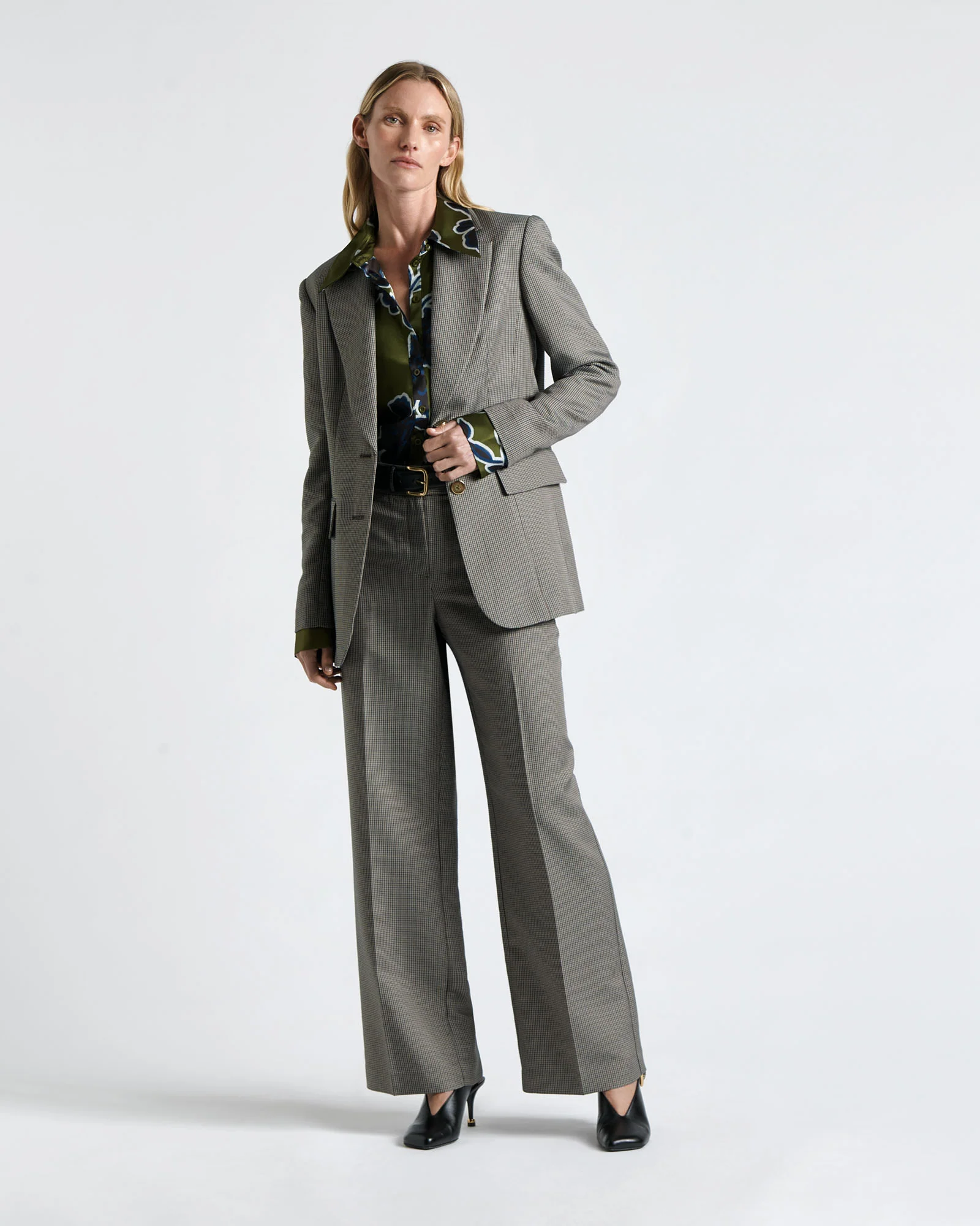 European Micro Check Blazer