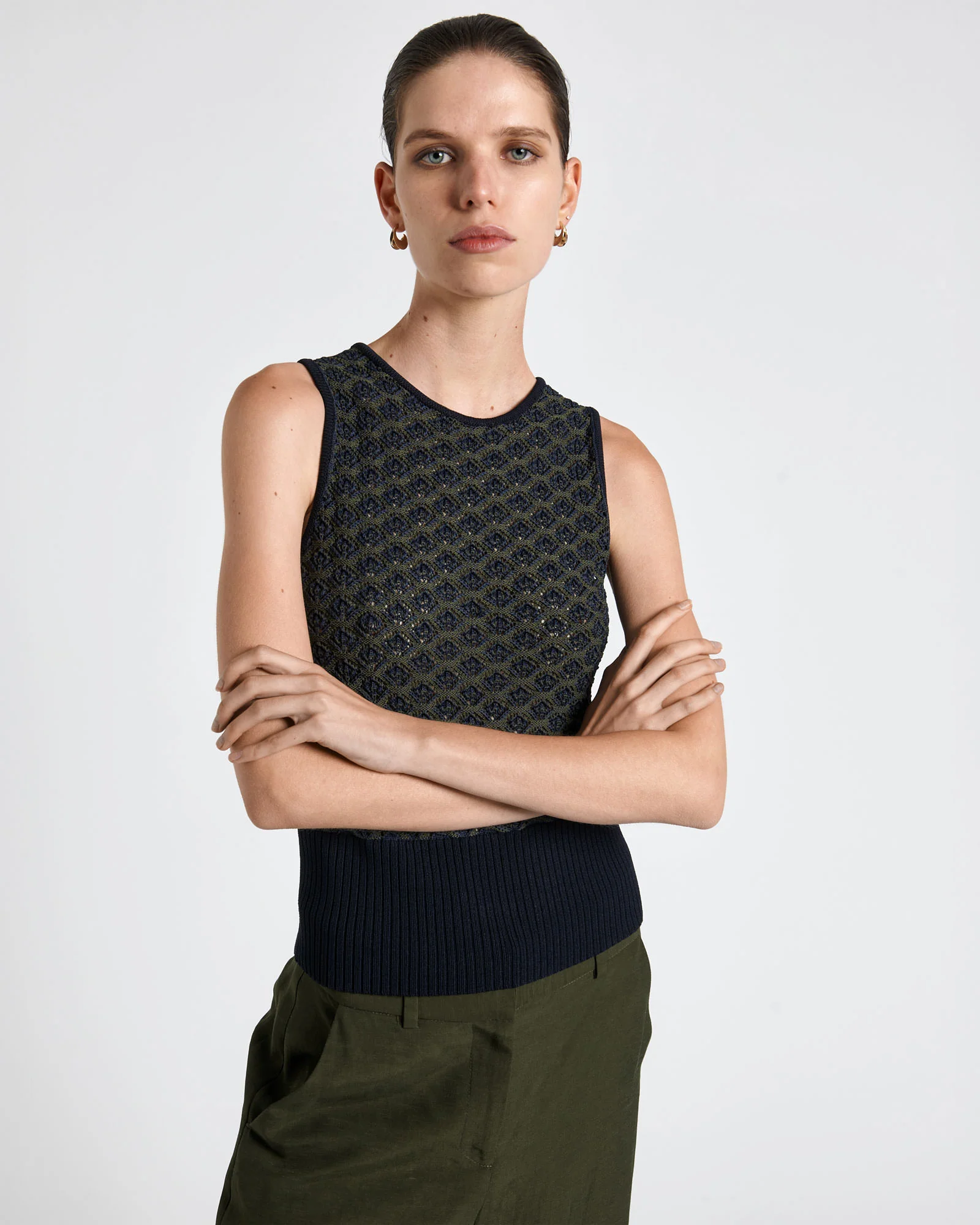 Diamond Pattern Knit Tank