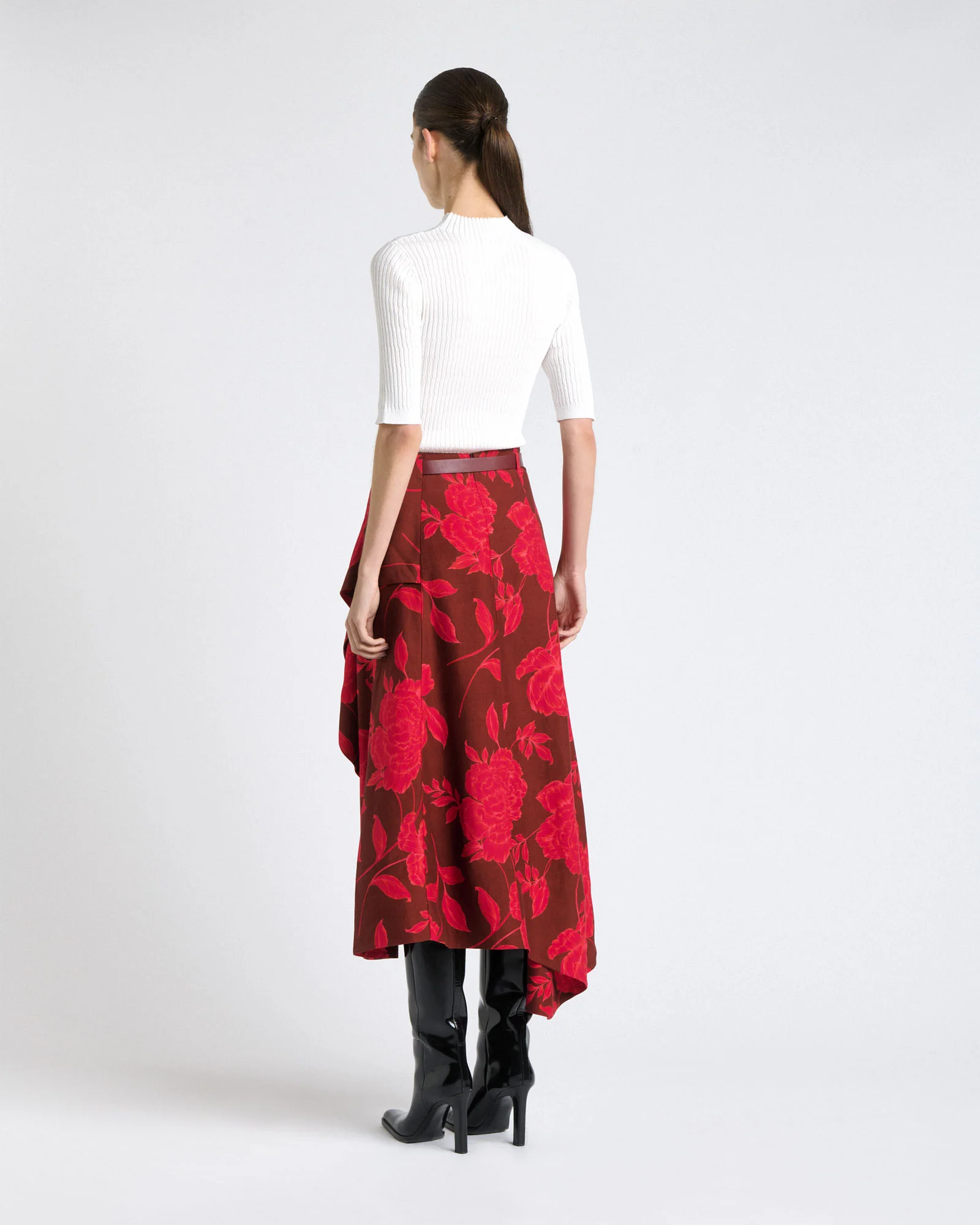 Amour Floral Waterfall Midi Skirt