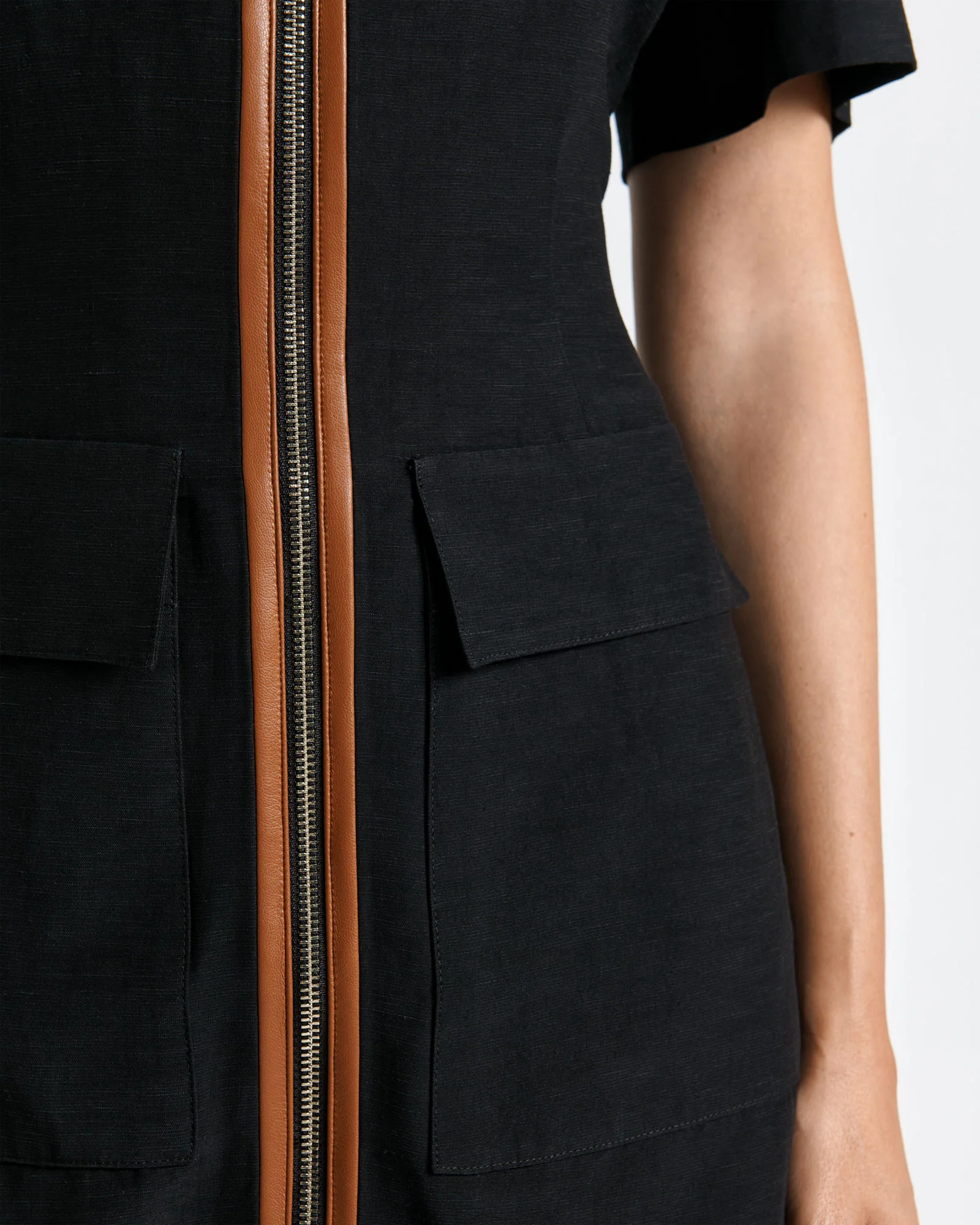 Viscose Blend Zip Front Dress