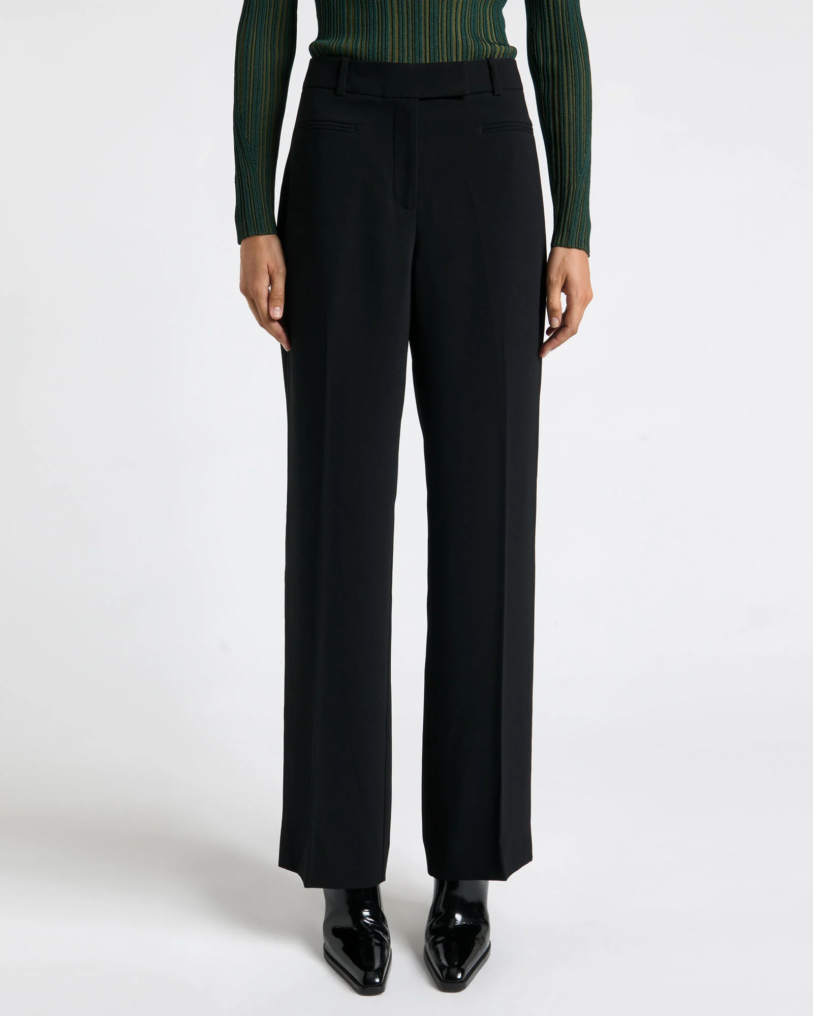 Satin Back Crepe Straight Leg Pant