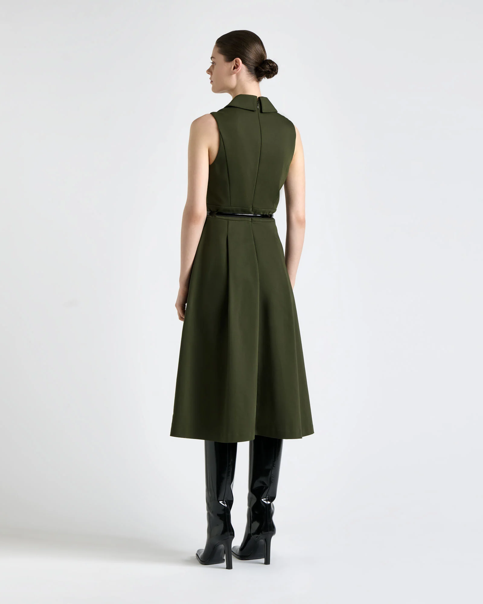 Cotton Nylon Blazer Midi Dress