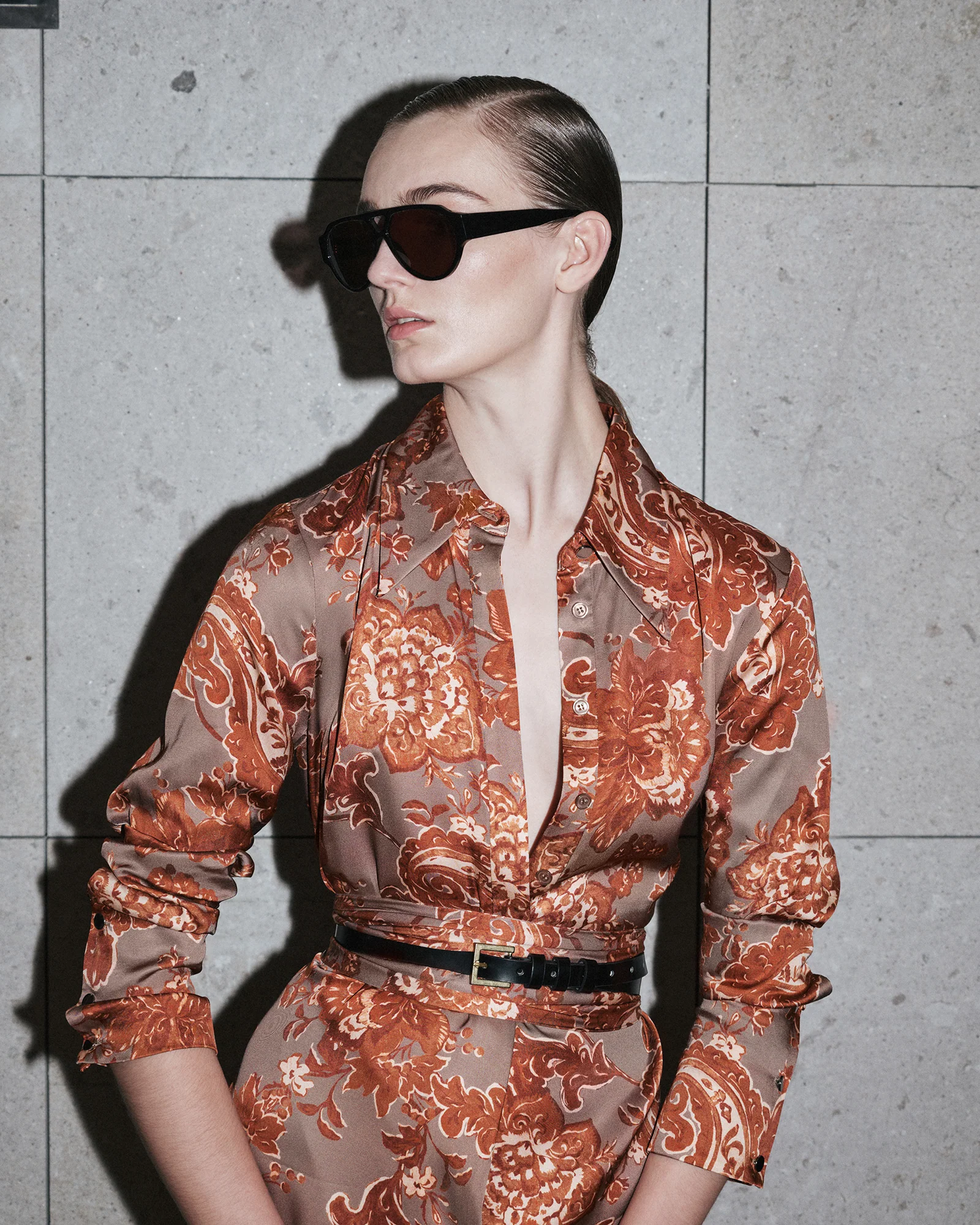 Rustic Bloom Satin Asymmetric Hem Midi Dress