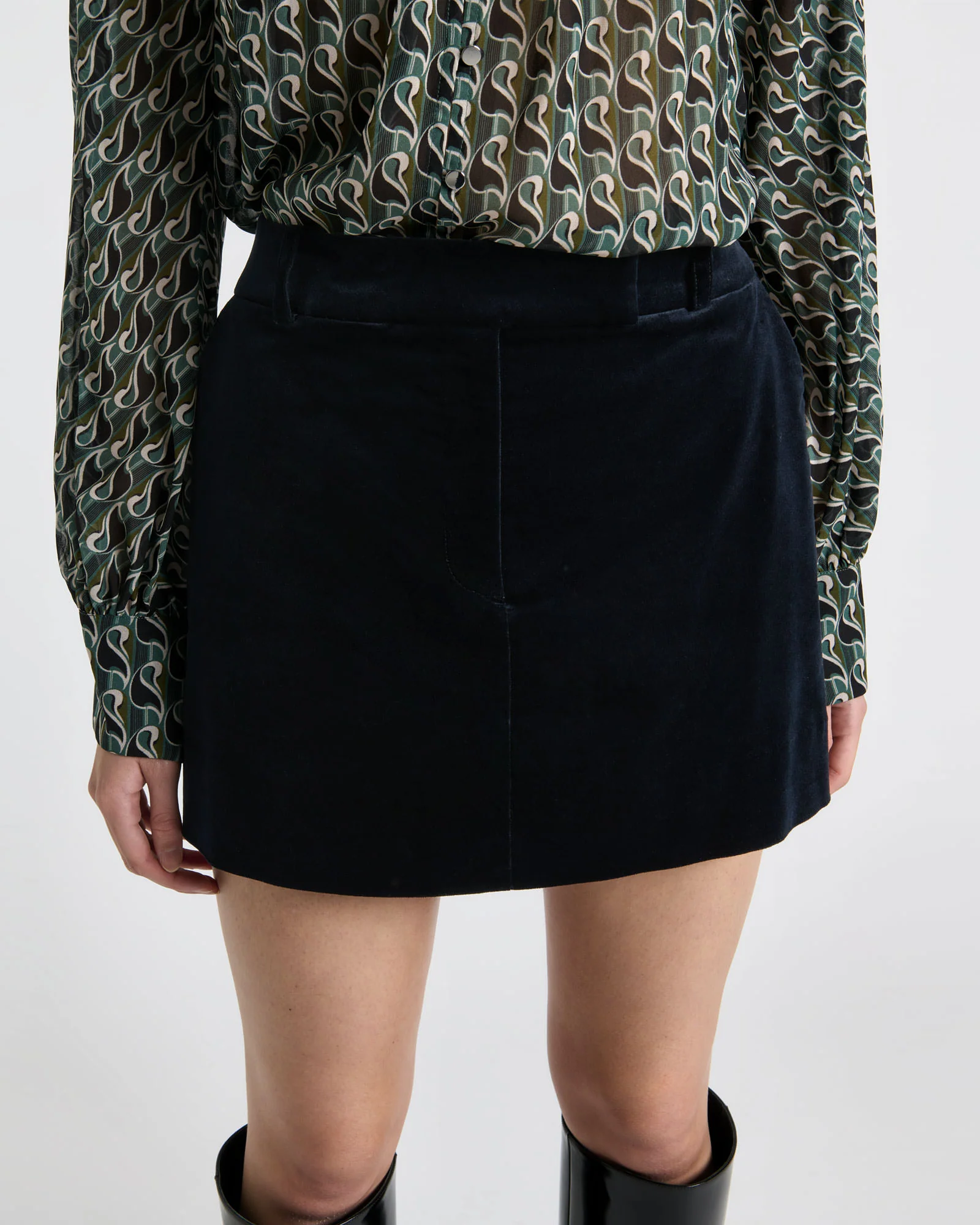 Stretch Velvet Skort