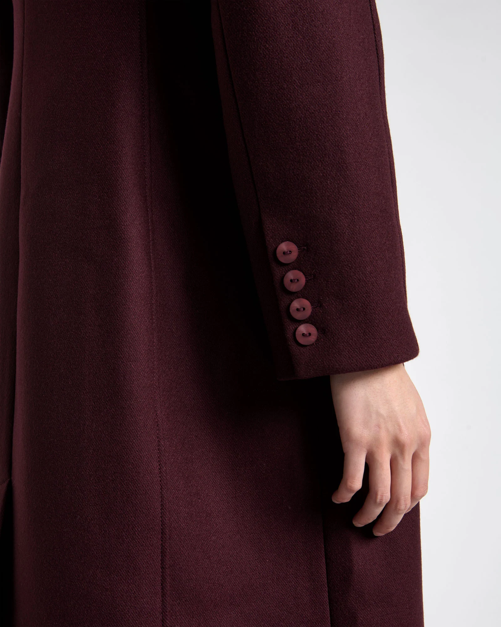 Italian Soft Wool Twill Hourglass Coat