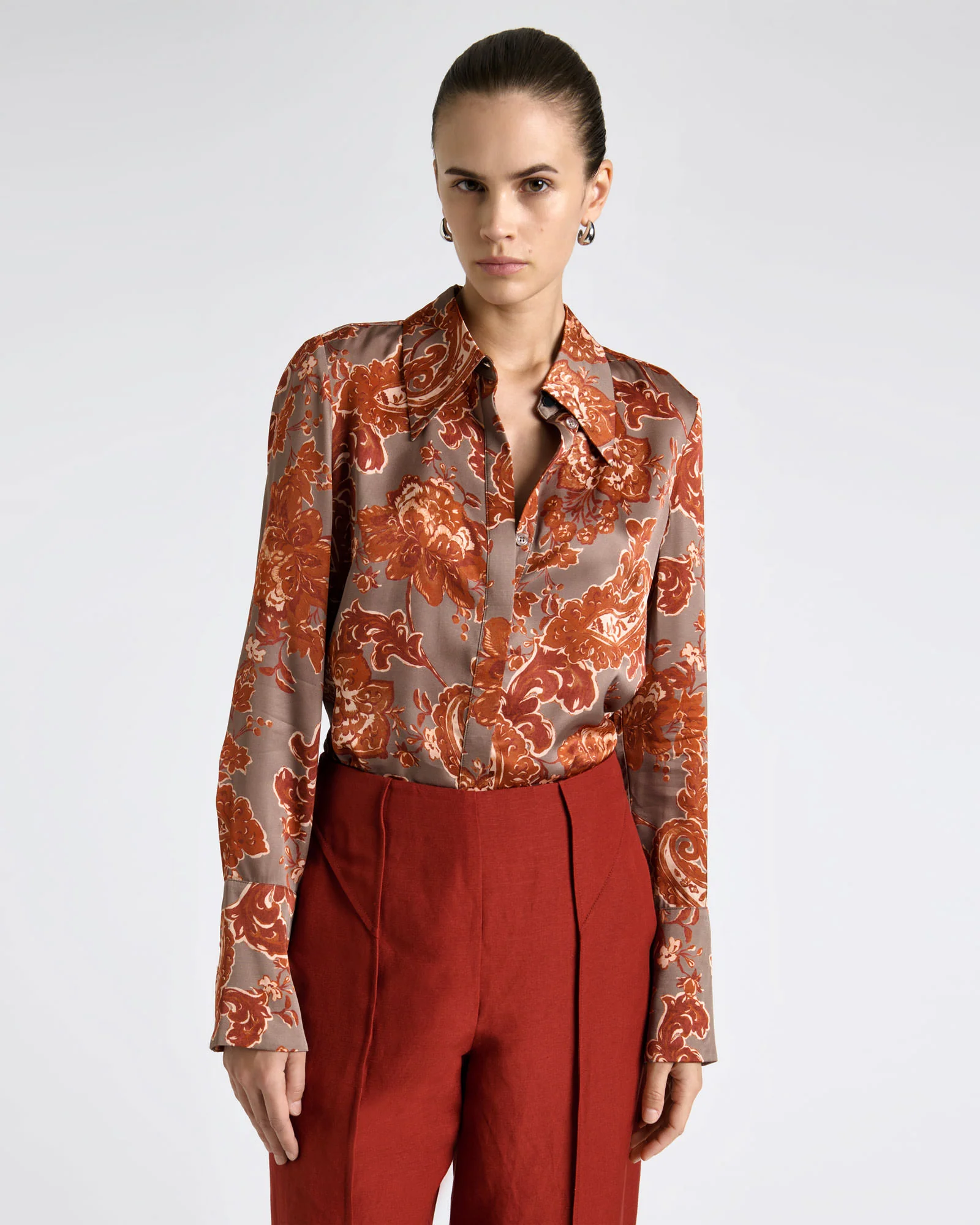Rustic Bloom Satin Shirt