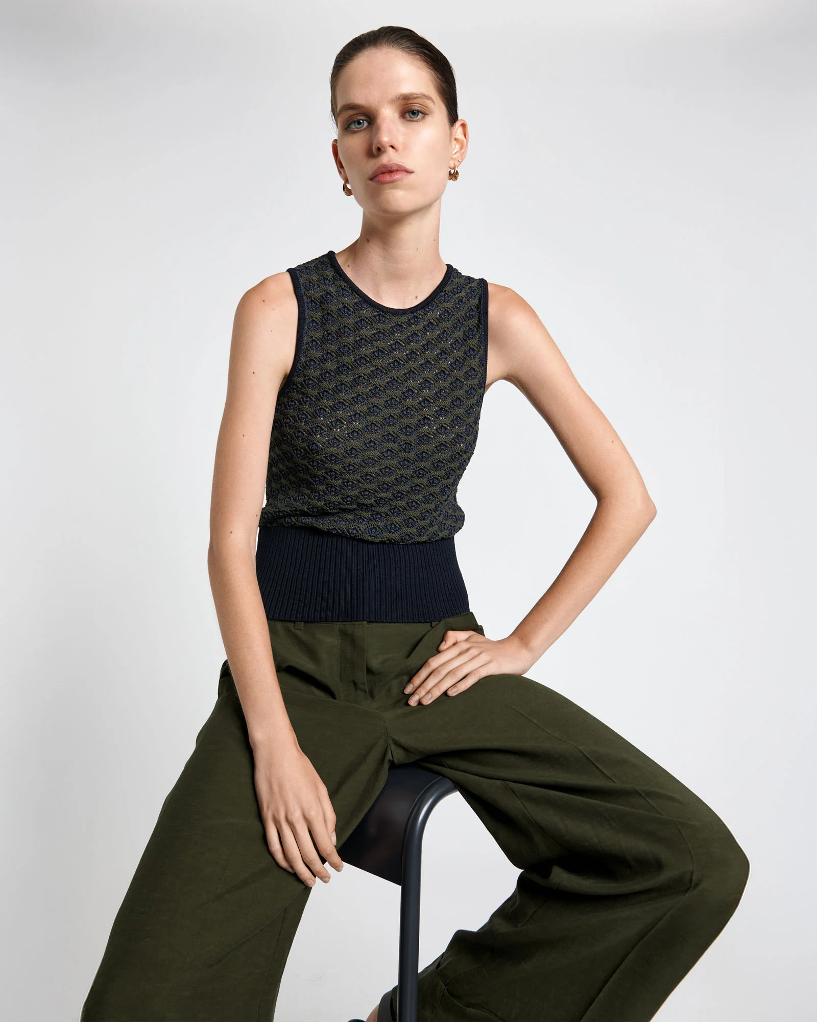 Diamond Pattern Knit Tank