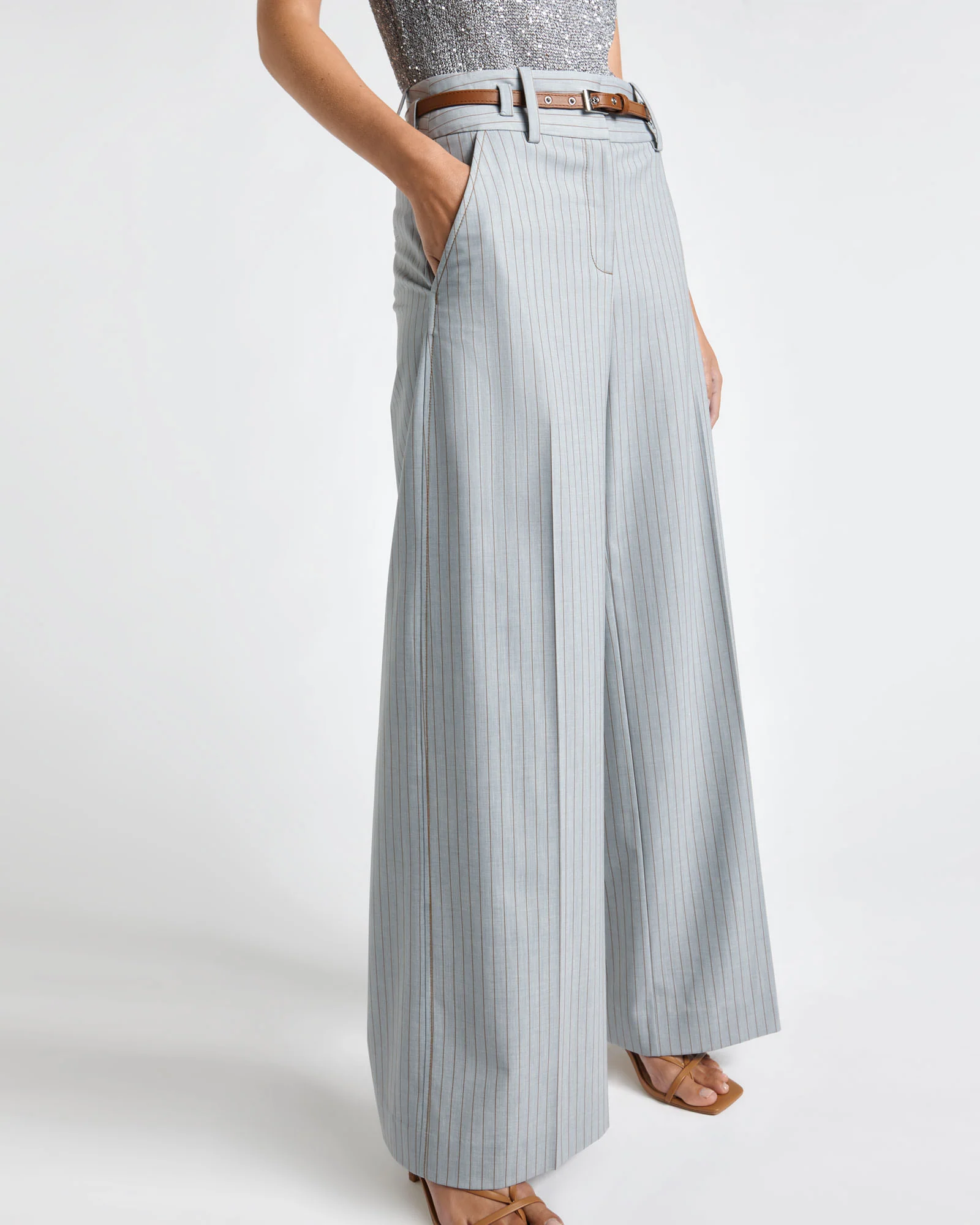 European Wool Pinstripe Pant