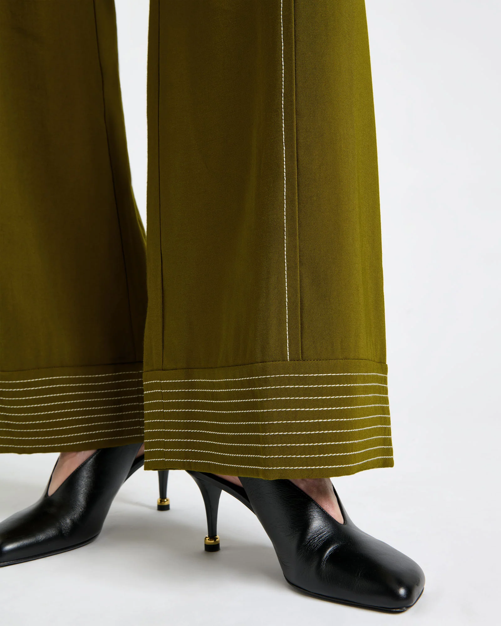 Cactus Green Top Stitched Pant