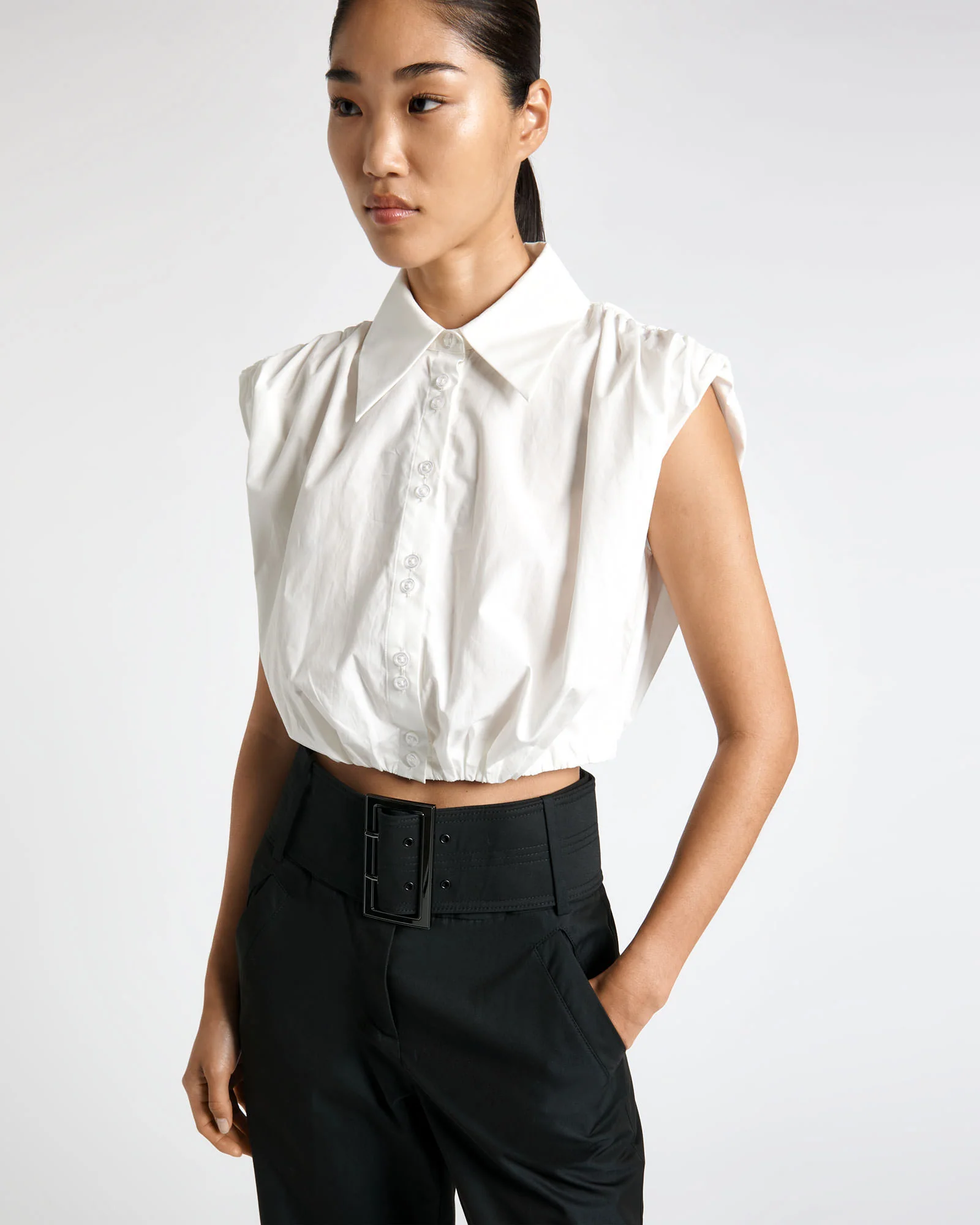 Good Earth Cotton Cropped Shirt